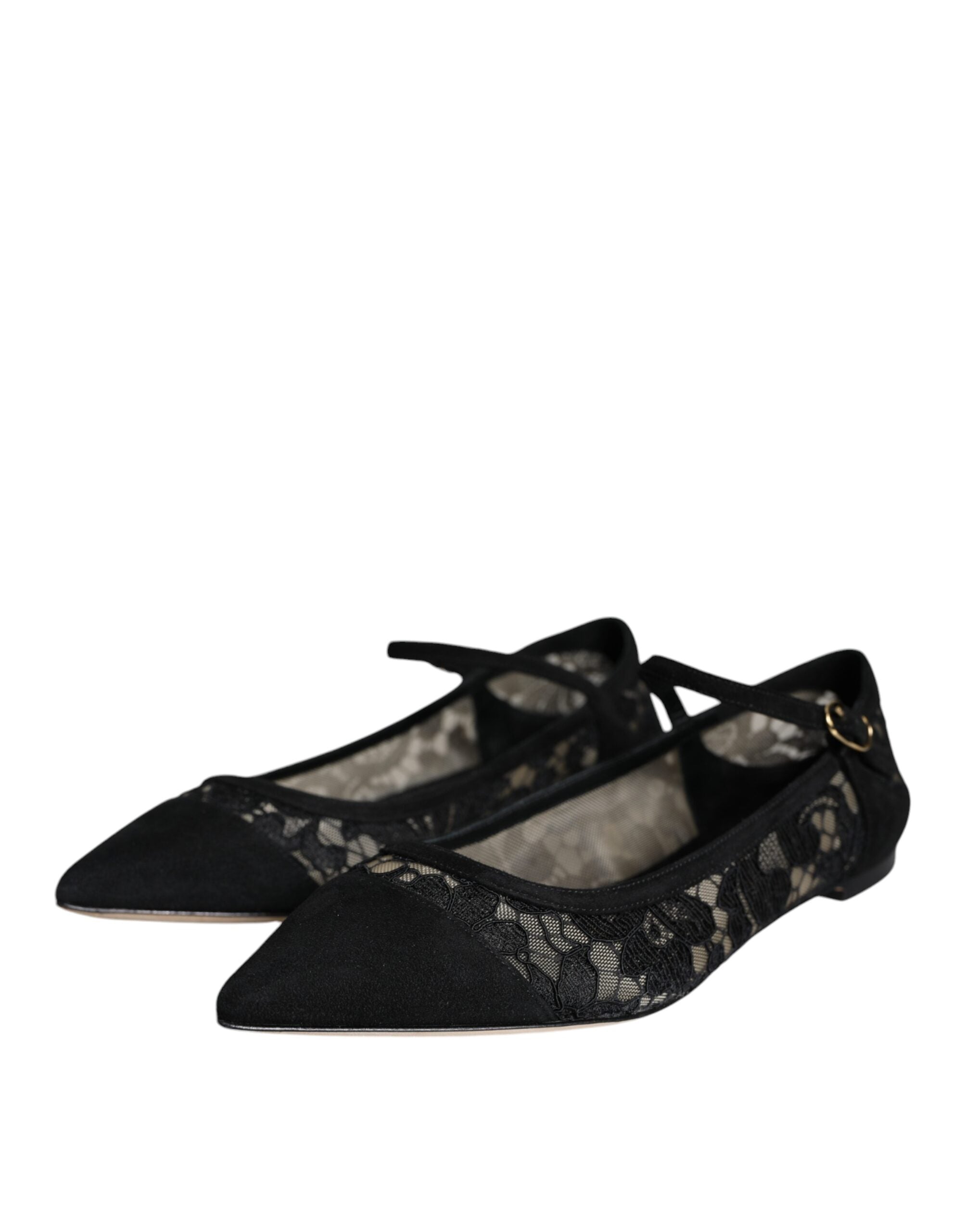 Dolce & Gabbana Black Taormina Lace Bellucci Flats Shoes Glam Steals