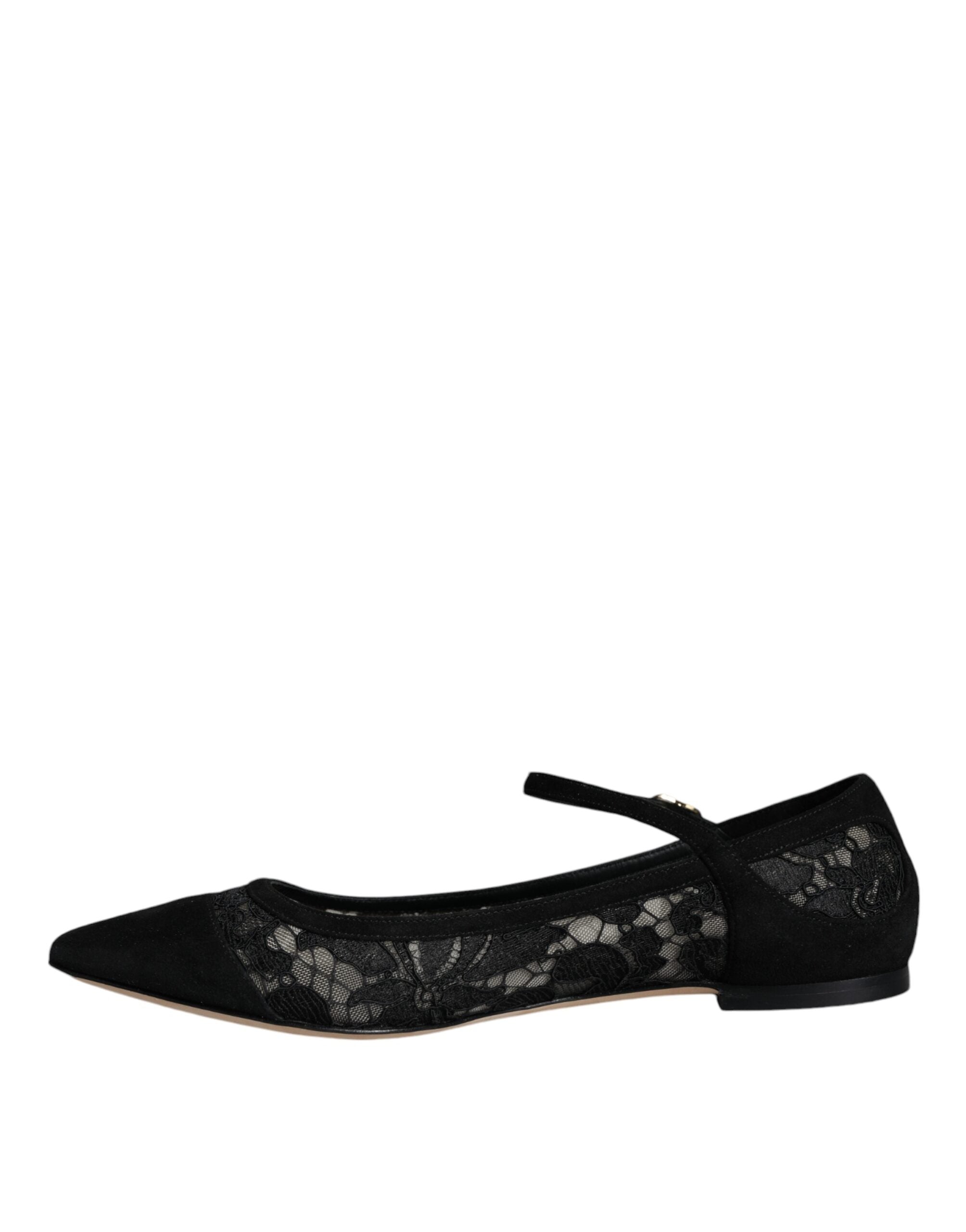 Dolce & Gabbana Black Taormina Lace Bellucci Flats Shoes Glam Steals