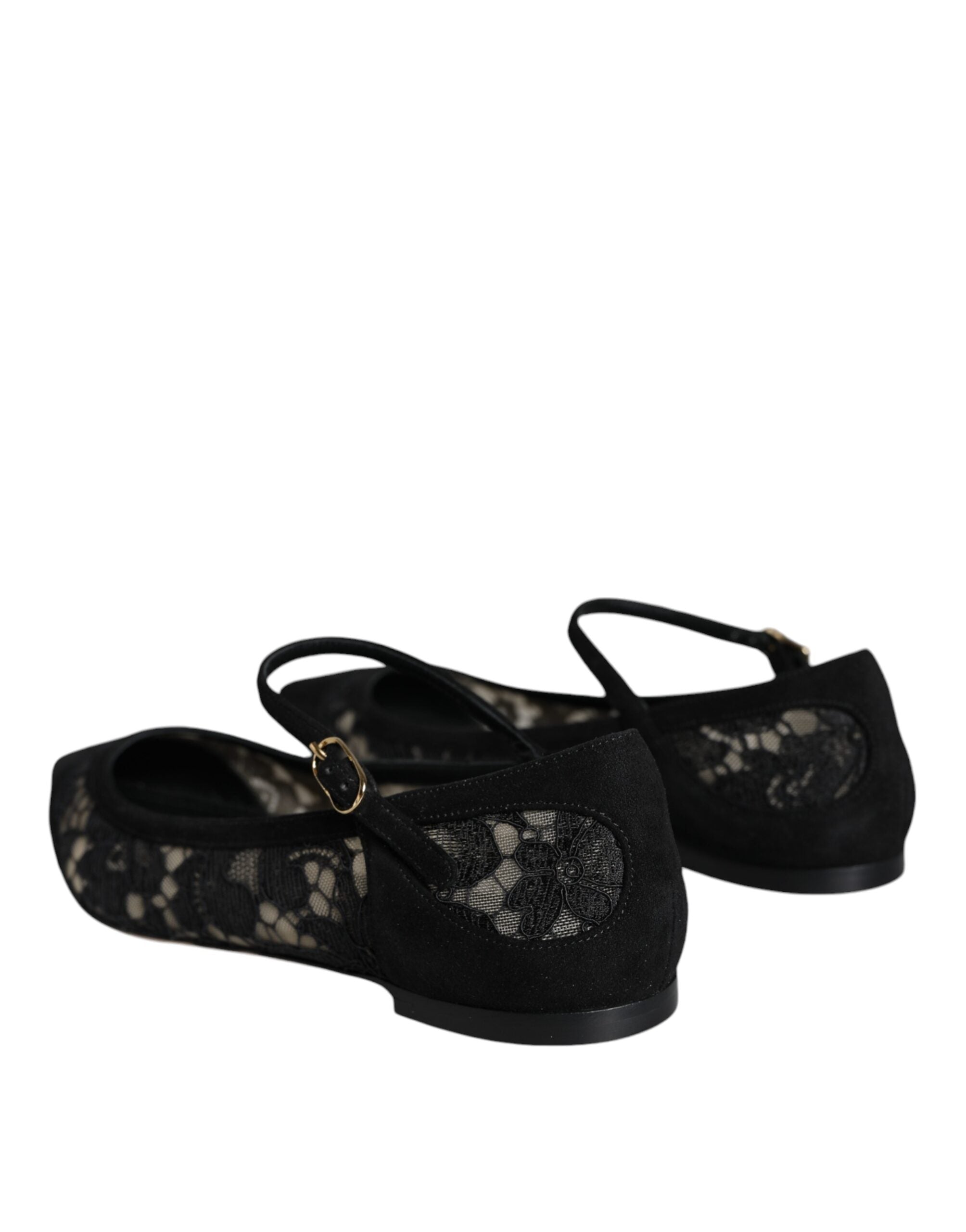 Dolce & Gabbana Black Taormina Lace Bellucci Flats Shoes Glam Steals