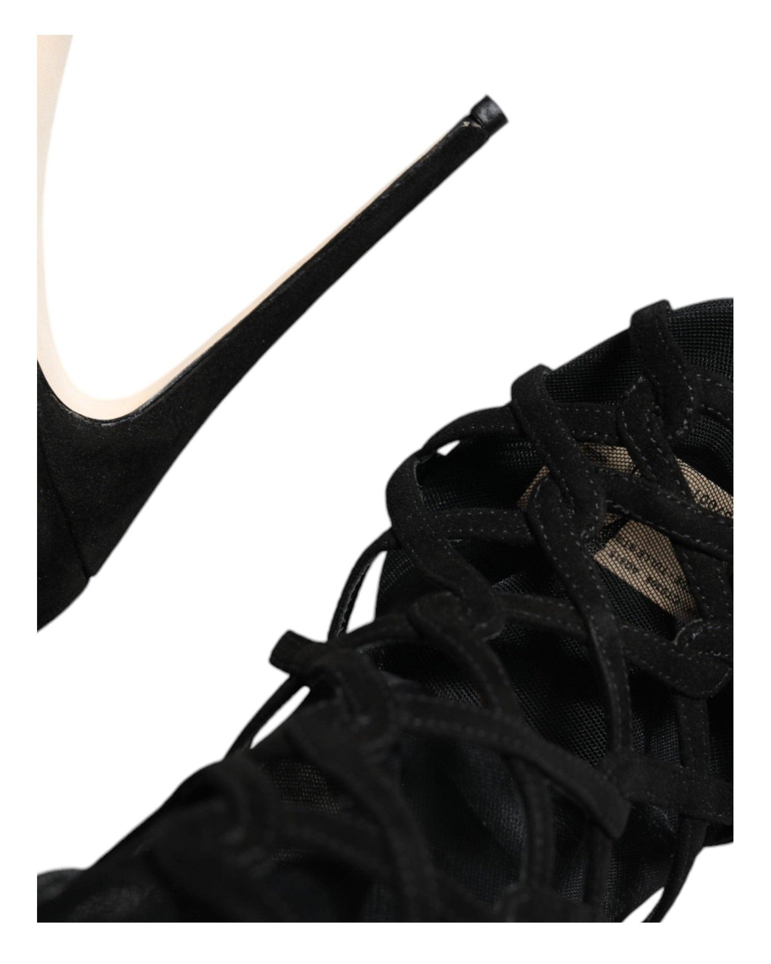 Dolce & Gabbana Black Tulle Stretch Heels Sandals Shoes Glam Steals