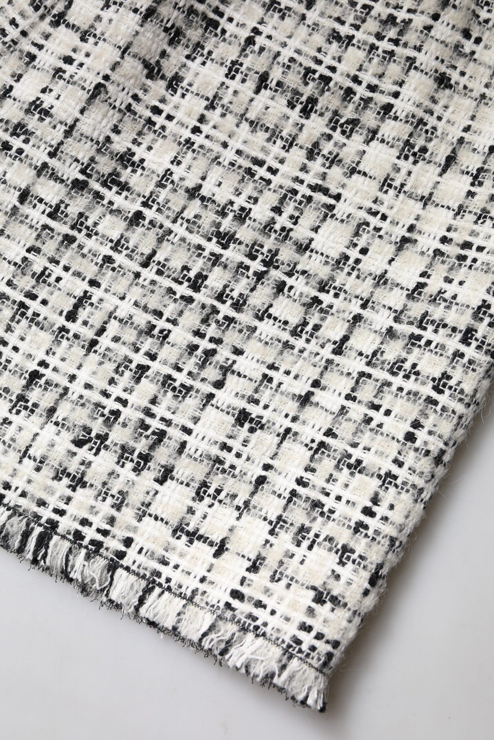 Dolce & Gabbana Black Tweed White High Waist Tartan Mini Skirt Glam Steals