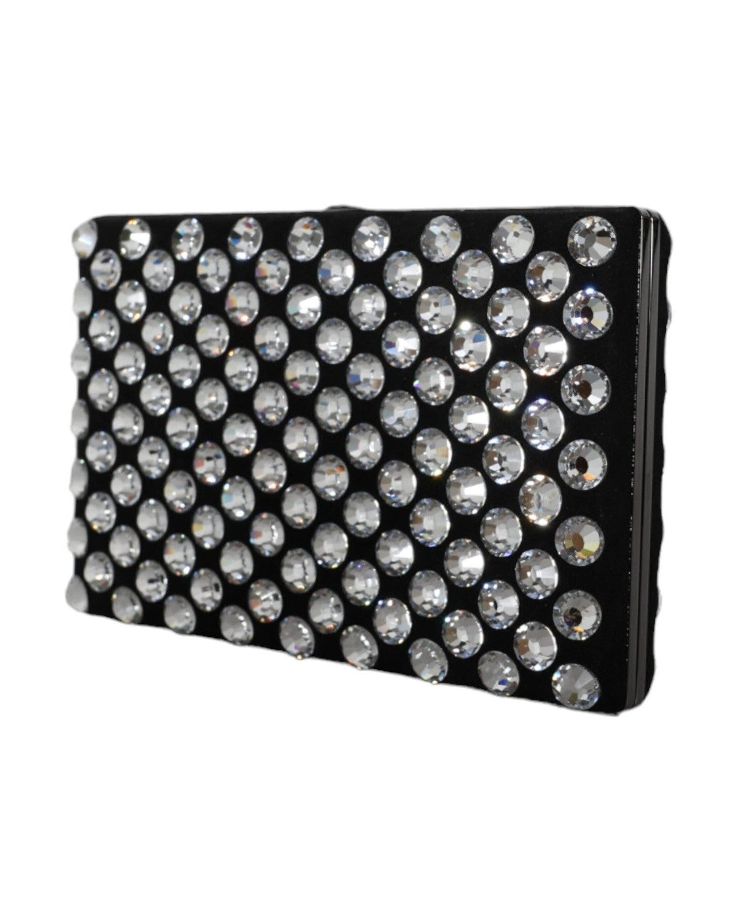 Dolce & Gabbana Velvet Crystal Clutch Evening Party Purse Black Bag Glam Steals