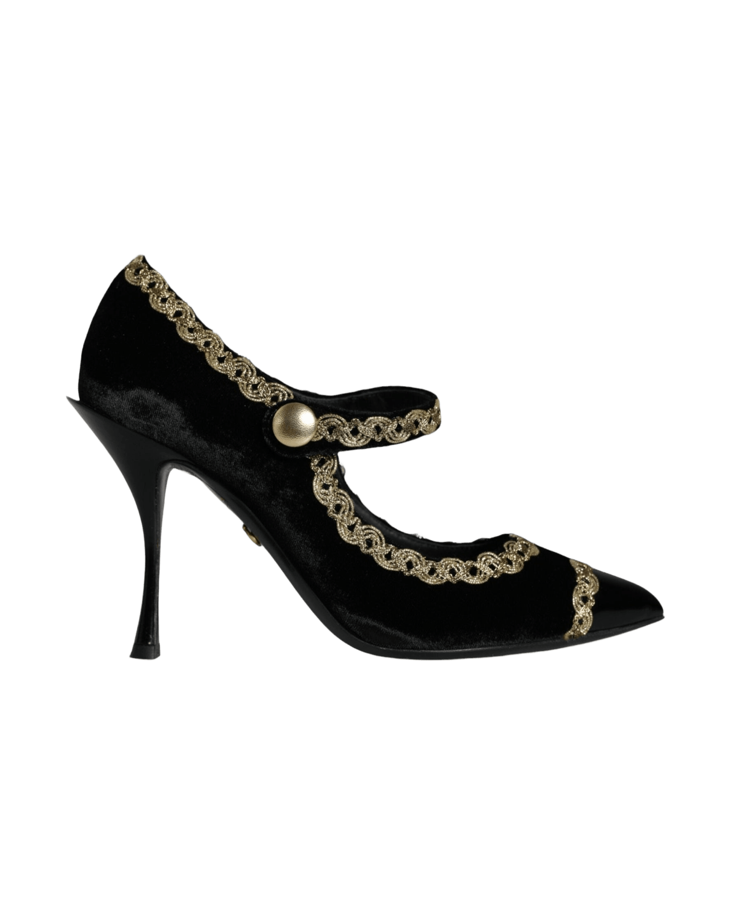 Dolce & Gabbana Black Velvet Mary Janes Pumps Shoes Heels