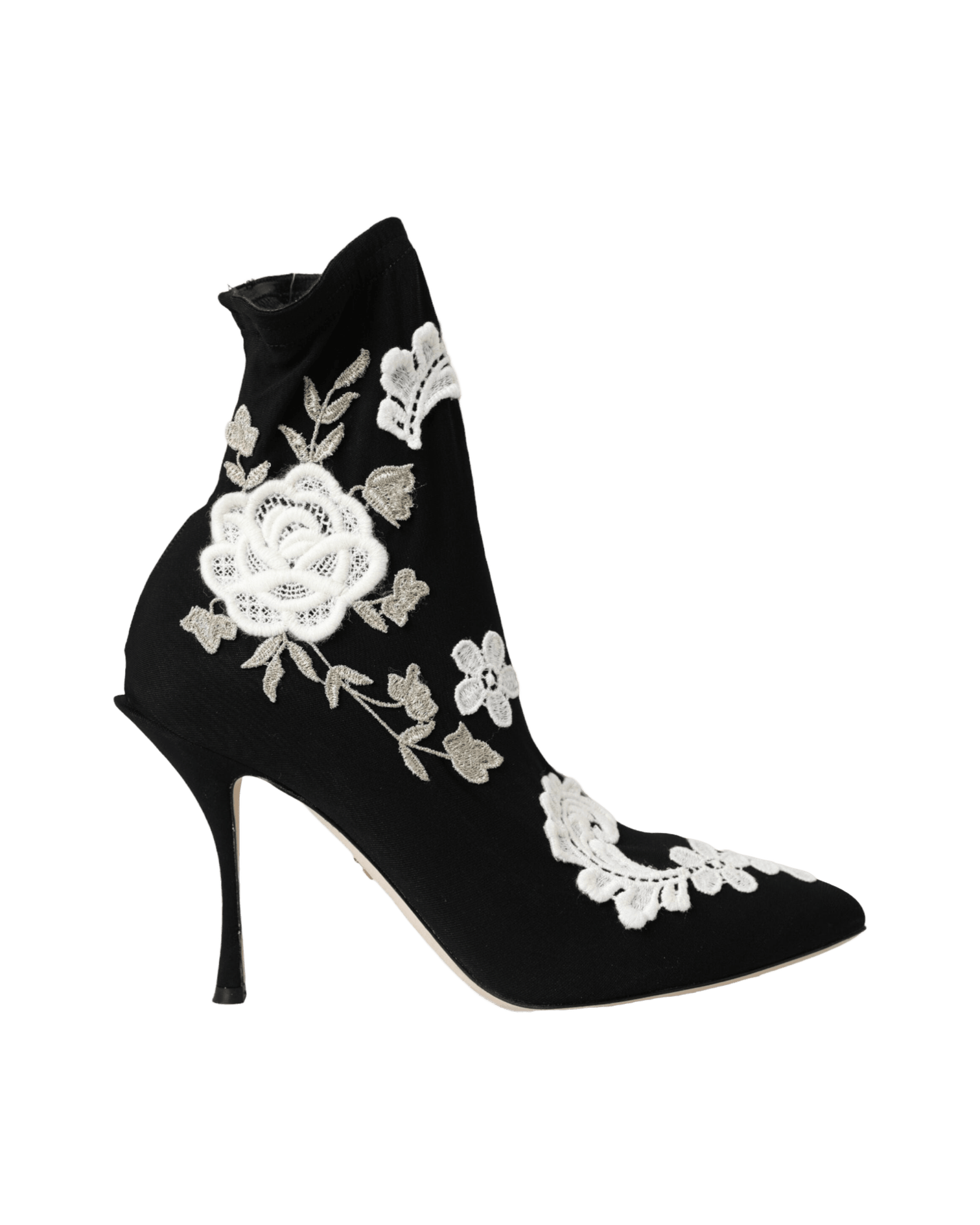 Dolce & Gabbana Black White Embroidery Slip On Boots Shoes Glam Steals