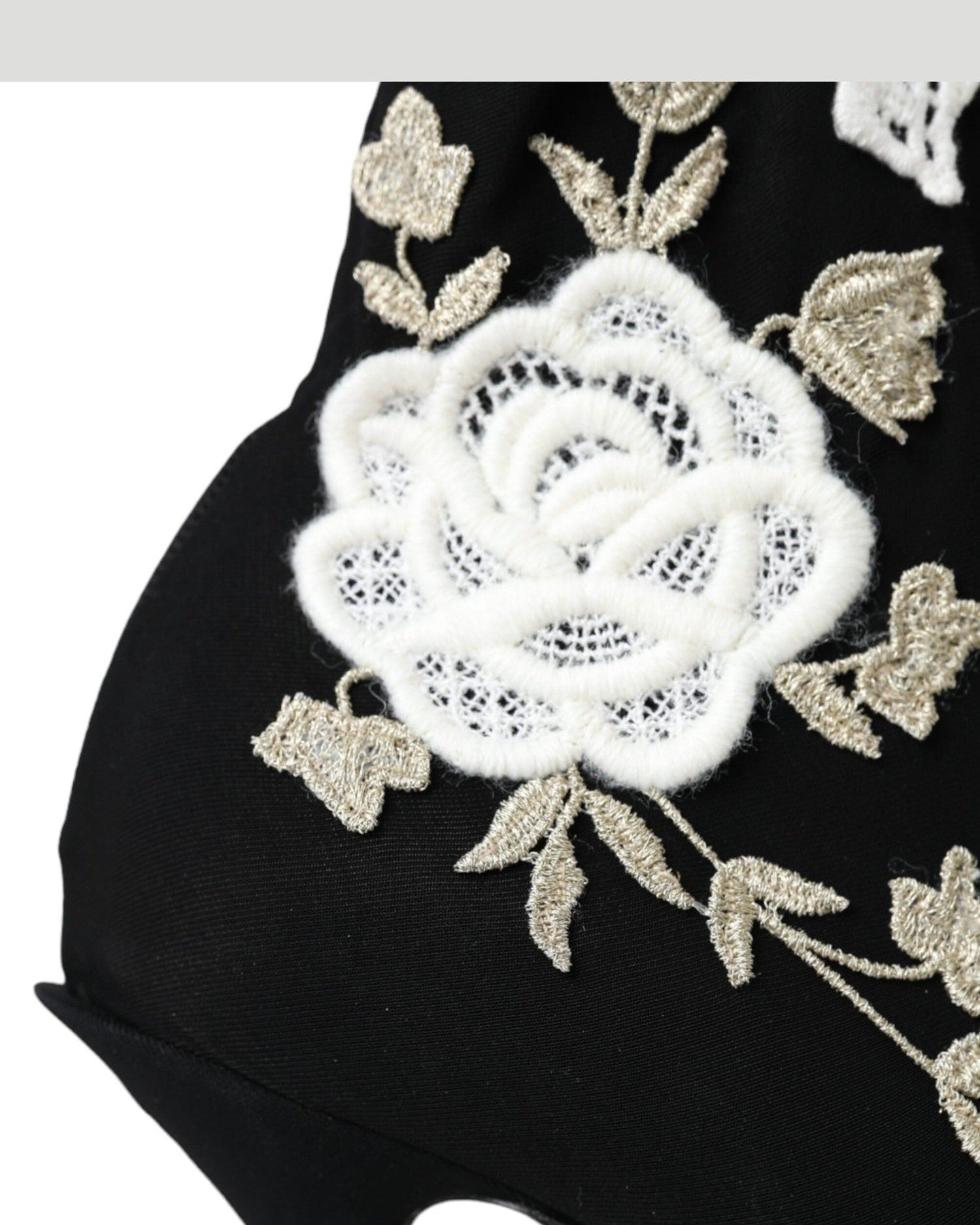 Dolce & Gabbana Black White Embroidery Slip On Boots Shoes Glam Steals