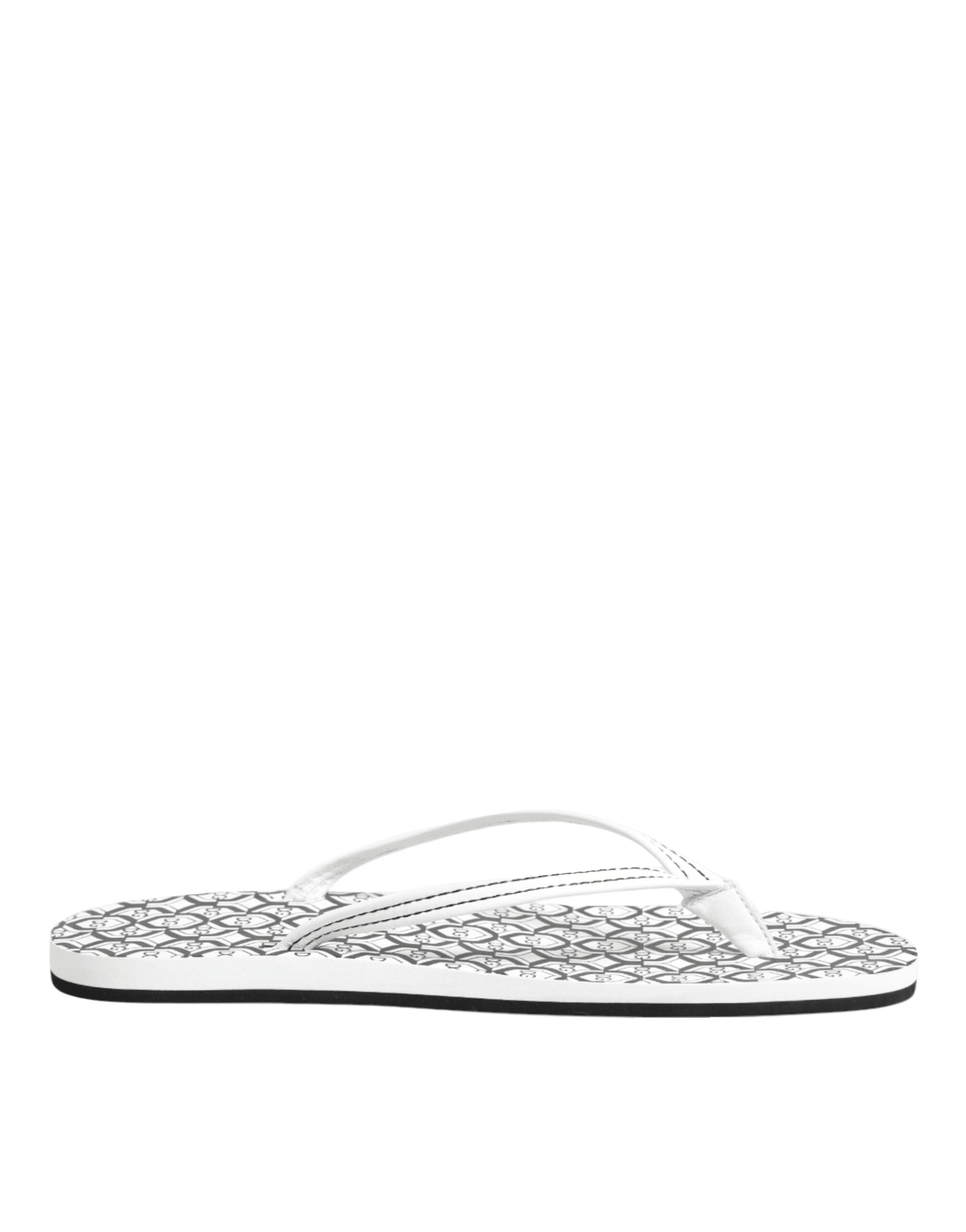 Dolce & Gabbana Black White Logo Beachwear Flats Slipper Shoes Glam Steals