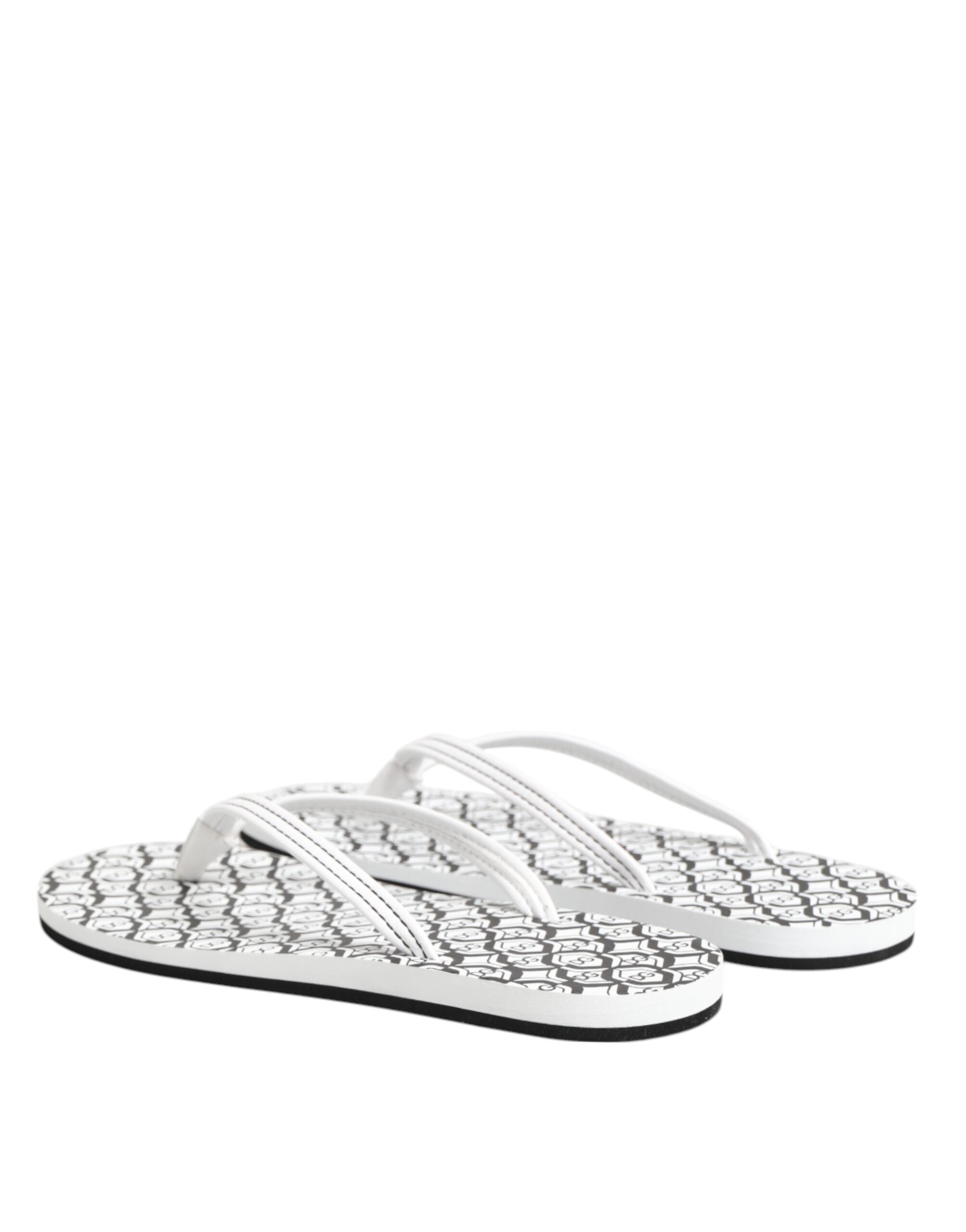 Dolce & Gabbana Black White Logo Beachwear Flats Slipper Shoes Glam Steals