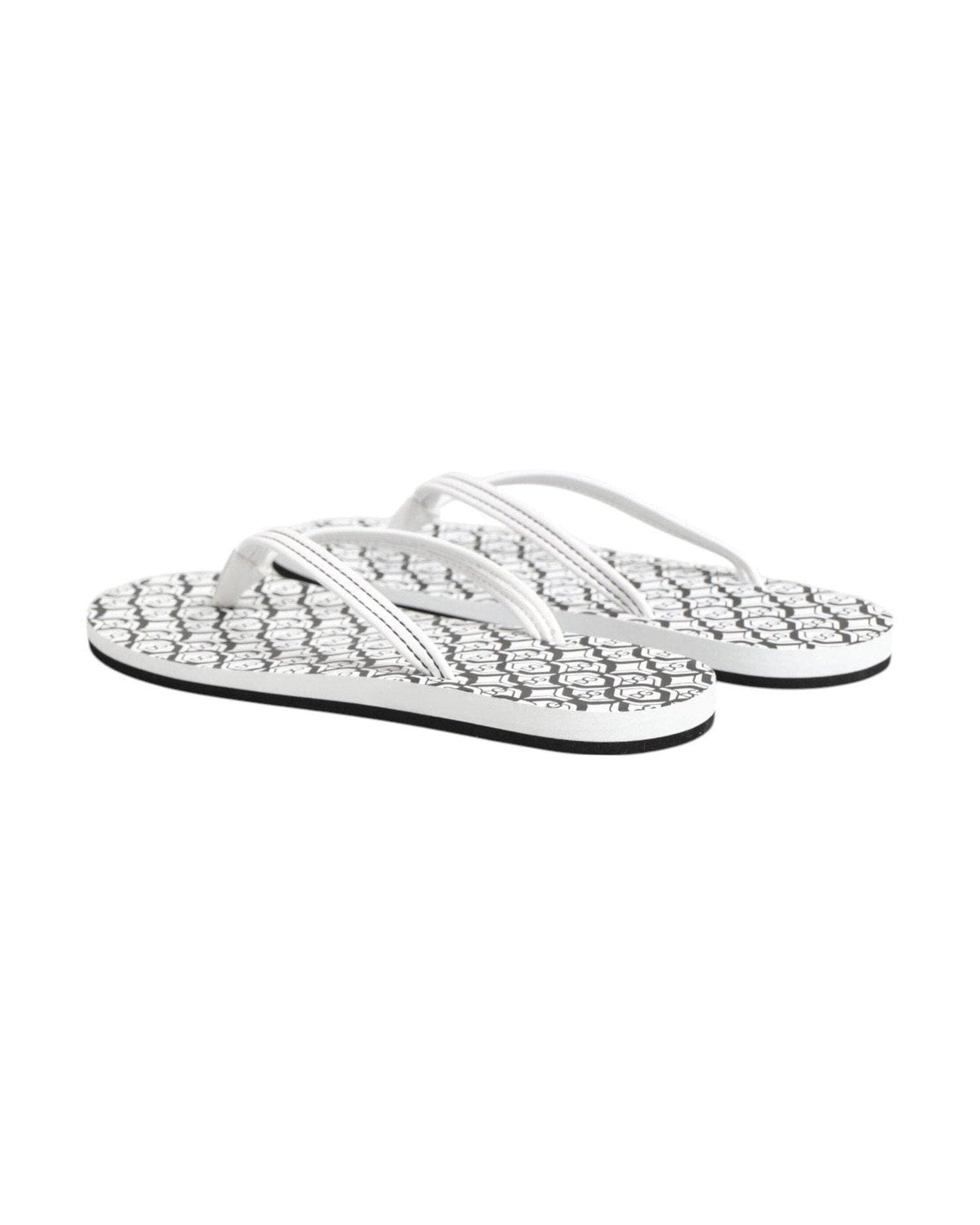 Dolce & Gabbana Black White Logo Beachwear Flats Slipper Shoes Glam Steals