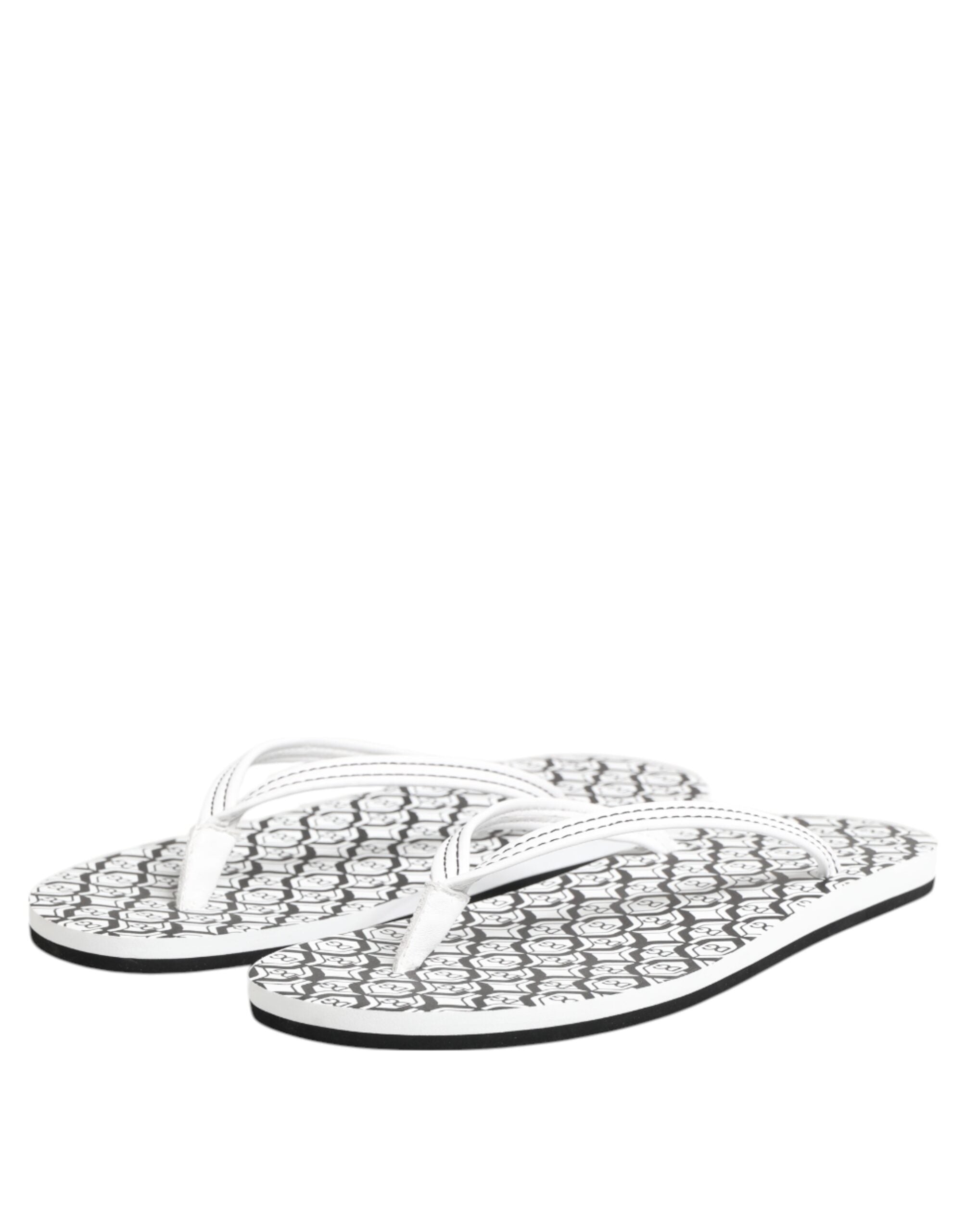 Dolce & Gabbana Black White Logo Beachwear Flats Slipper Shoes Glam Steals