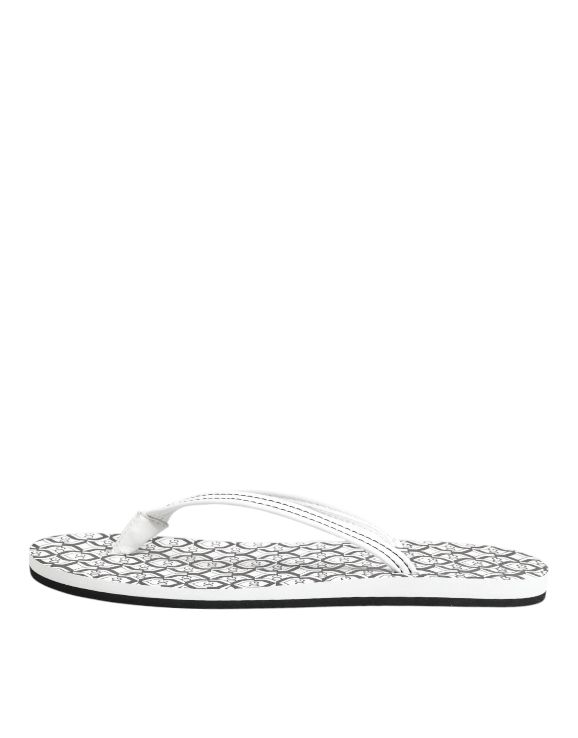 Dolce & Gabbana Black White Logo Beachwear Flats Slipper Shoes Glam Steals