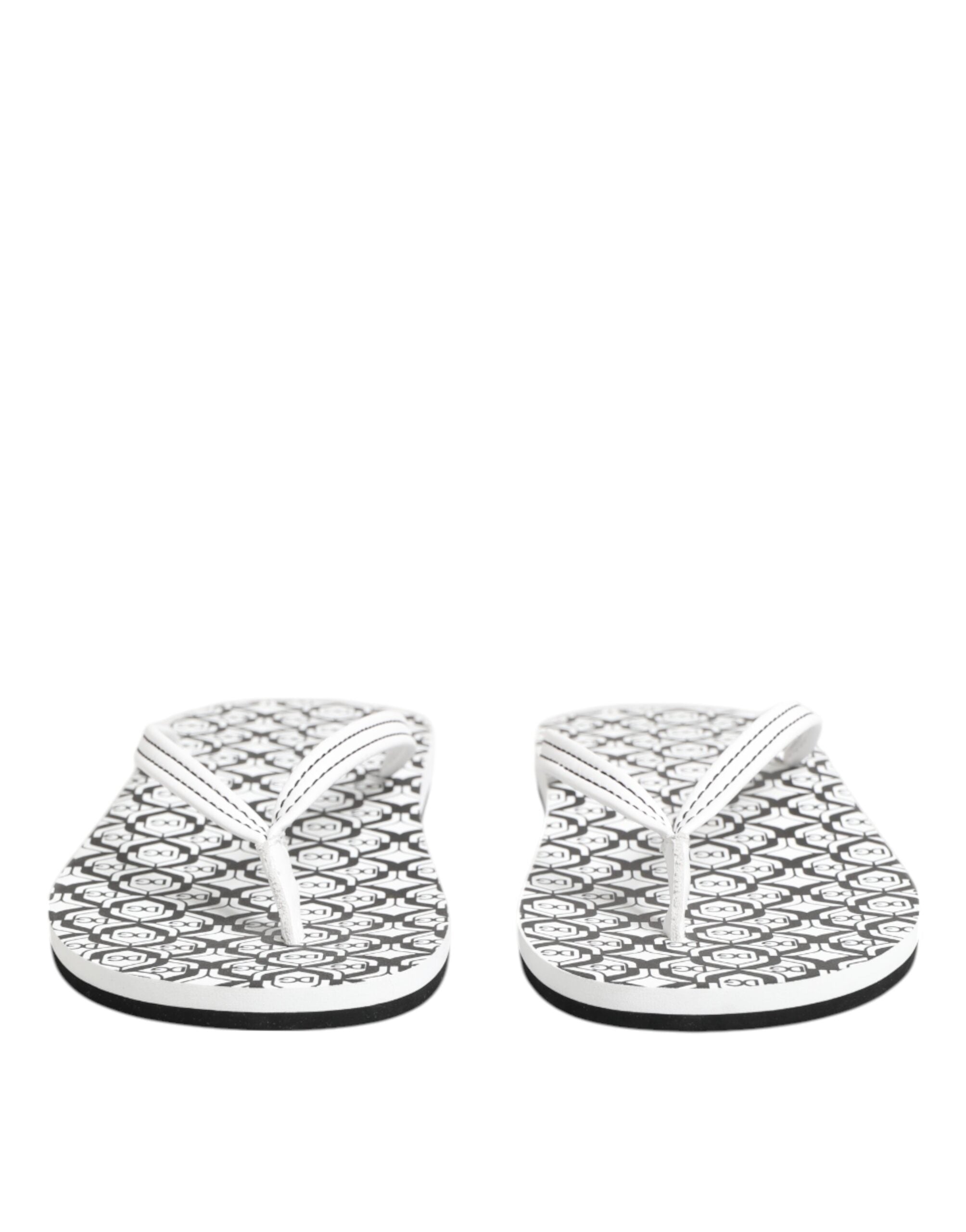 Dolce & Gabbana Black White Logo Beachwear Flats Slipper Shoes Glam Steals
