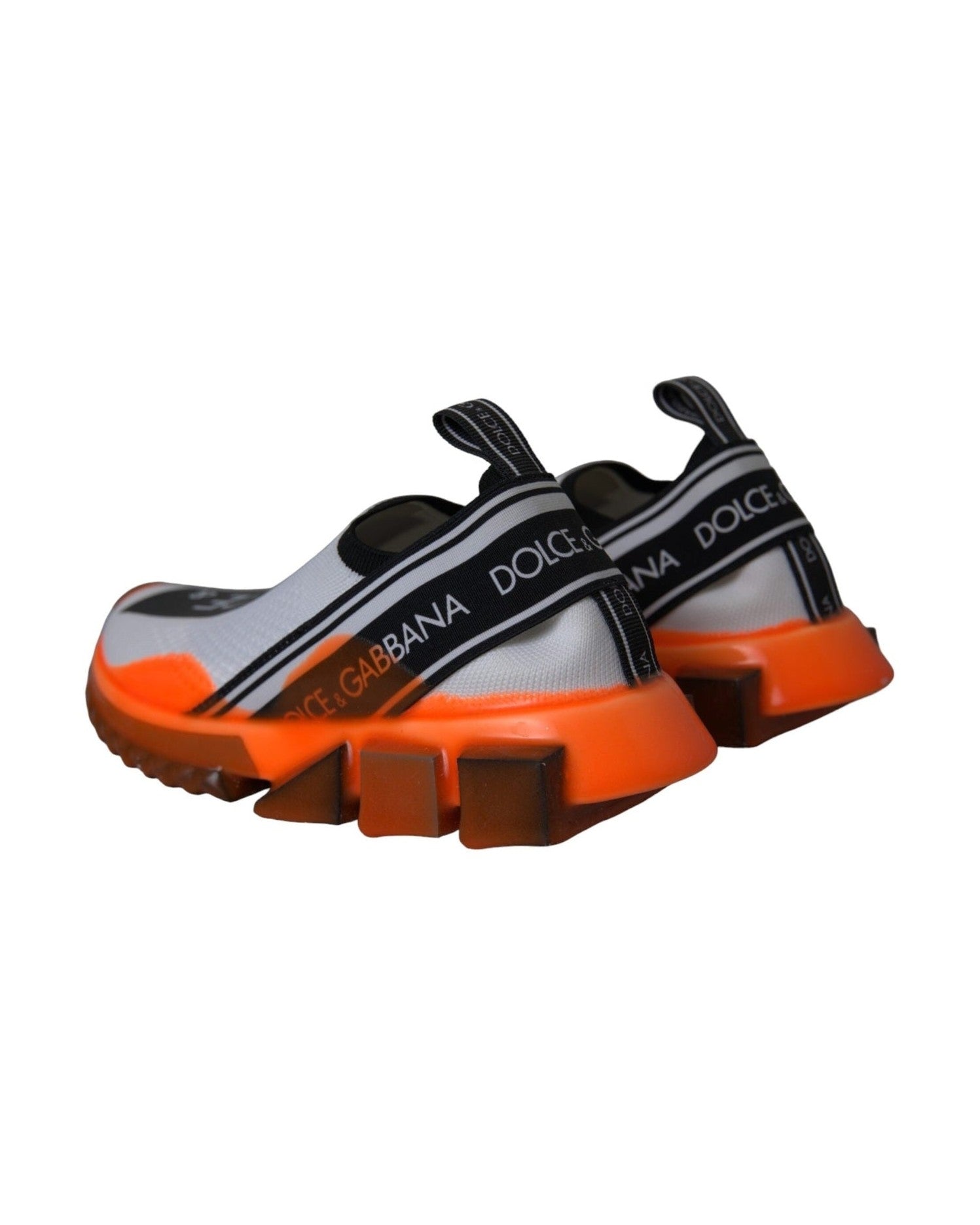 Dolce & Gabbana Black White Orange Slip On Sorrento Sneakers Shoes Glam Steals