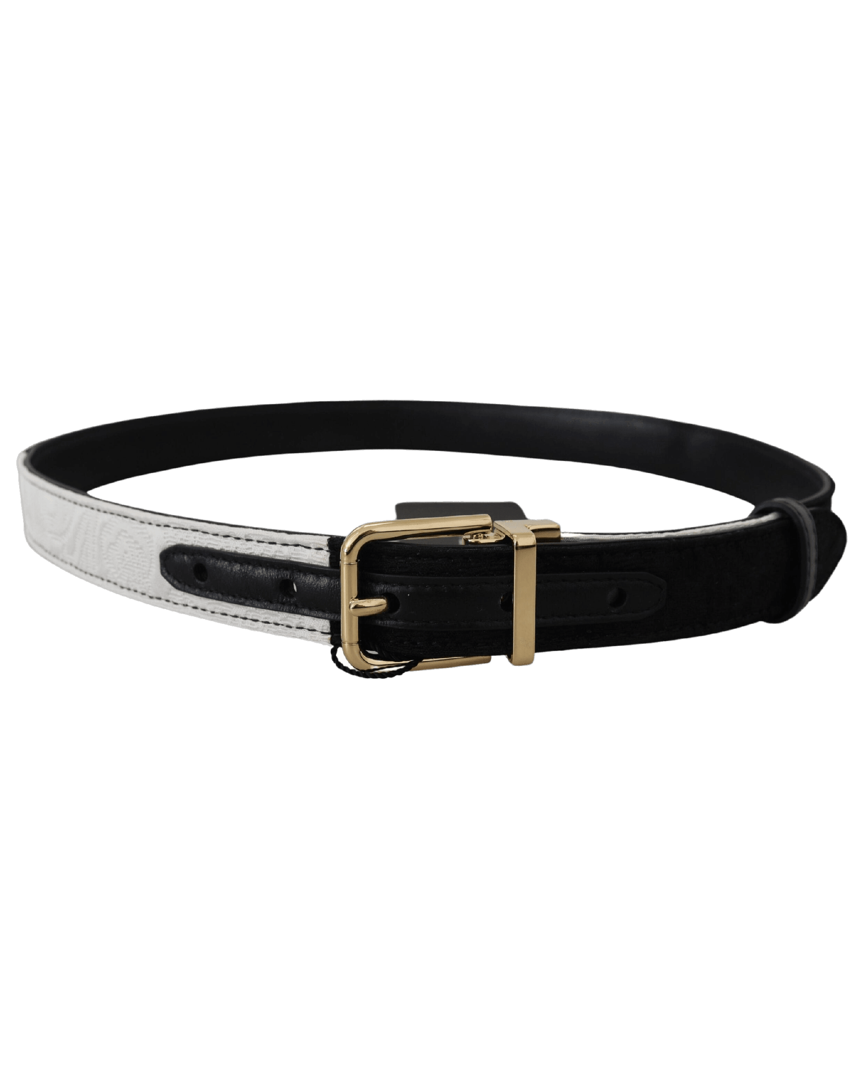 Dolce & Gabbana Black Patchwork Metal Buckle Belt Belts