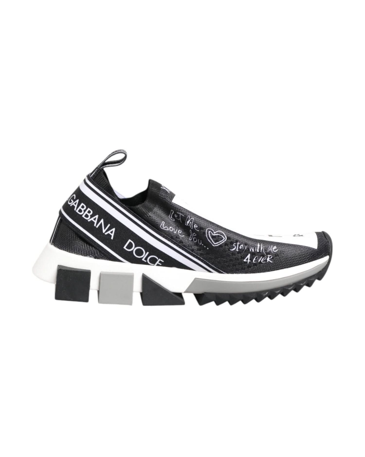 Dolce & Gabbana Black White Sorrento Low Top Sneakers Shoes Sneakers