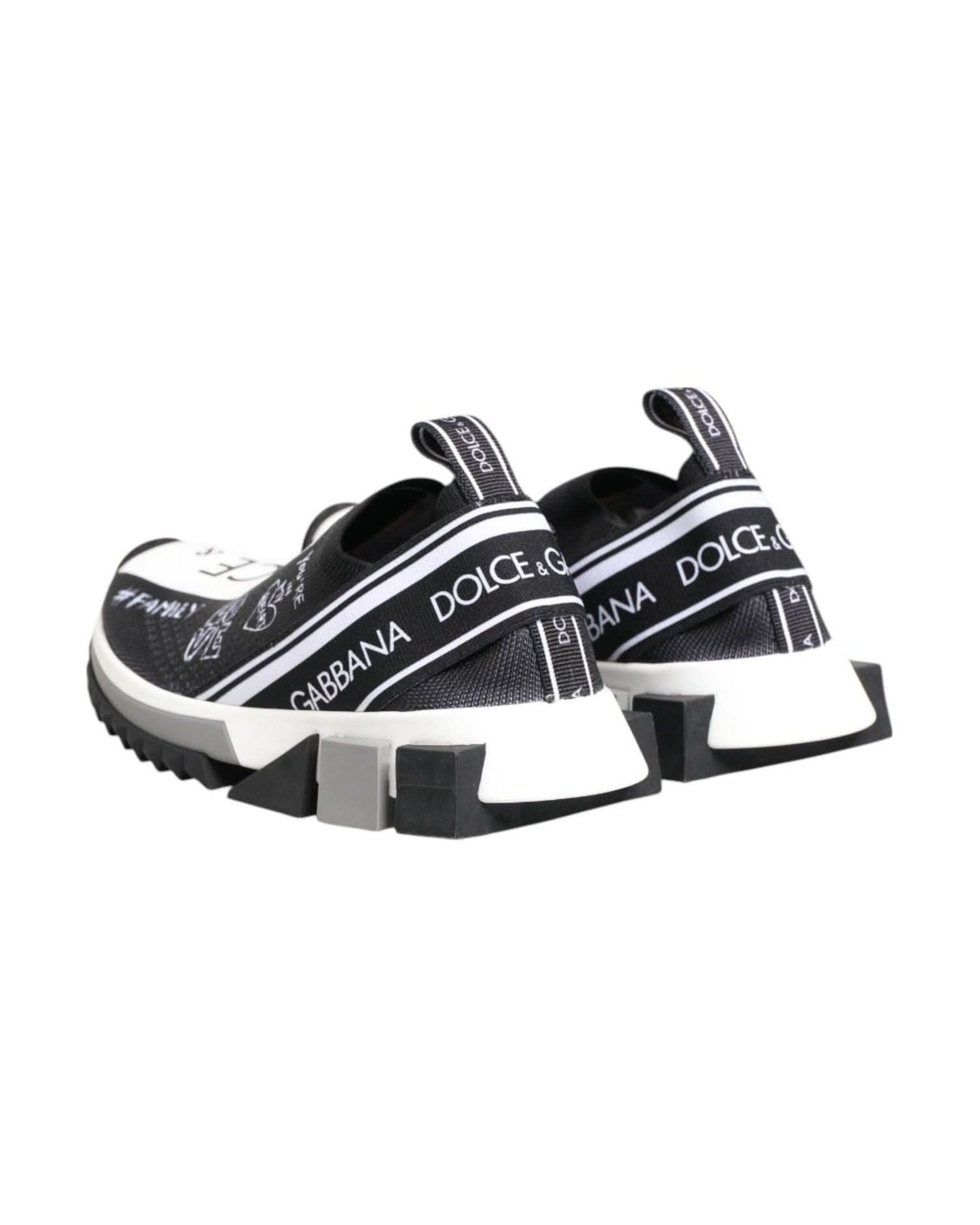Dolce & Gabbana Black White Sorrento Low Top Sneakers Shoes Sneakers