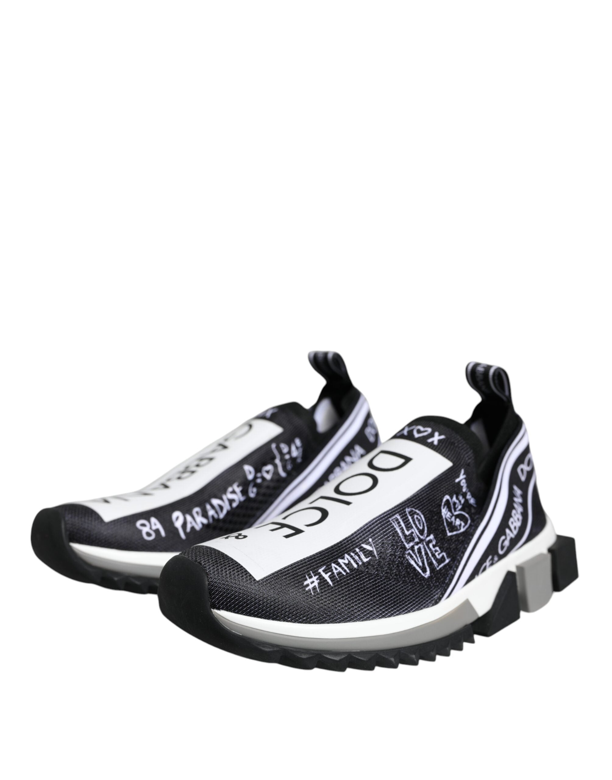 Dolce & Gabbana Black White Sorrento Low Top Sneakers Shoes Glam Steals