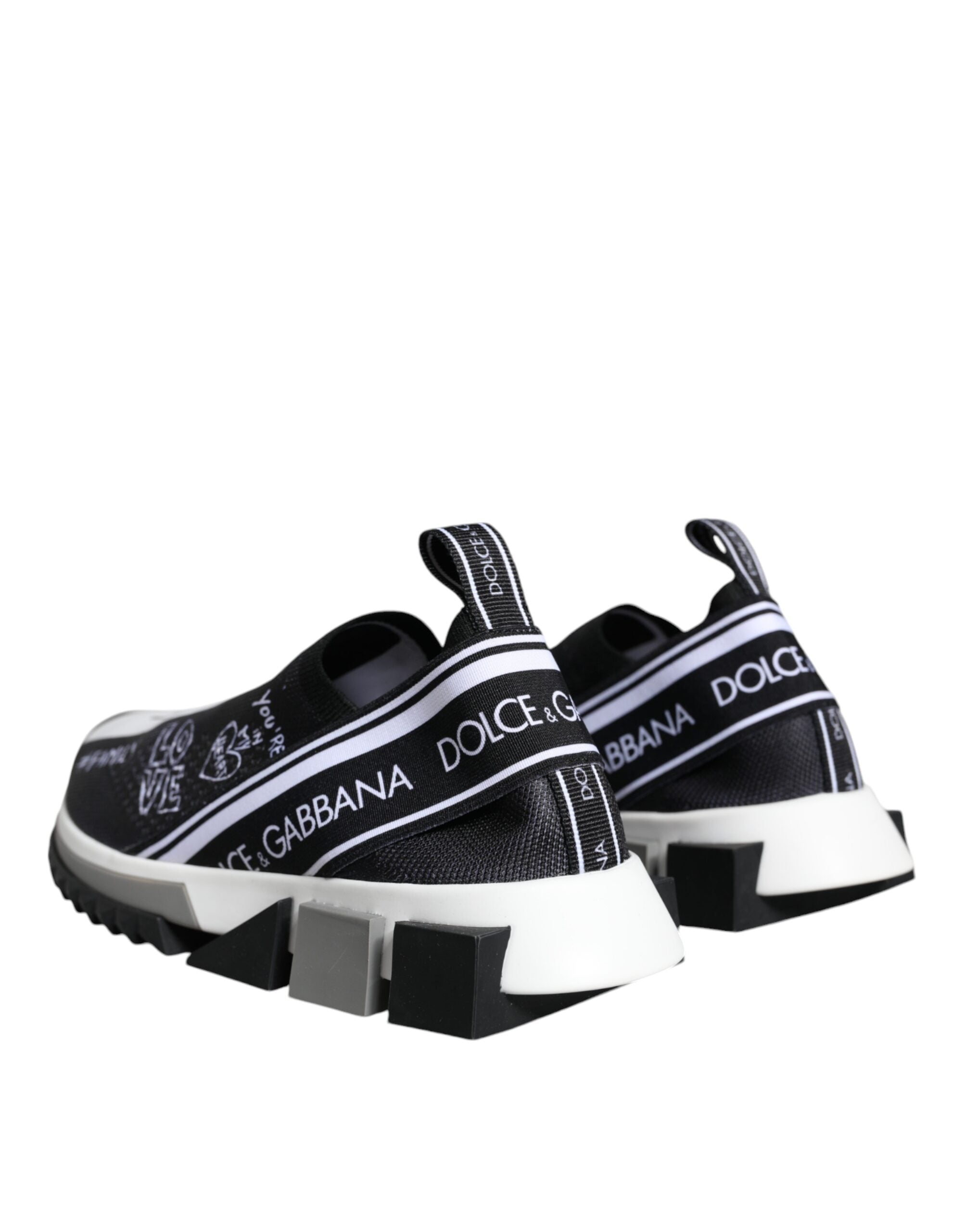 Dolce & Gabbana Black White Sorrento Low Top Sneakers Shoes Glam Steals