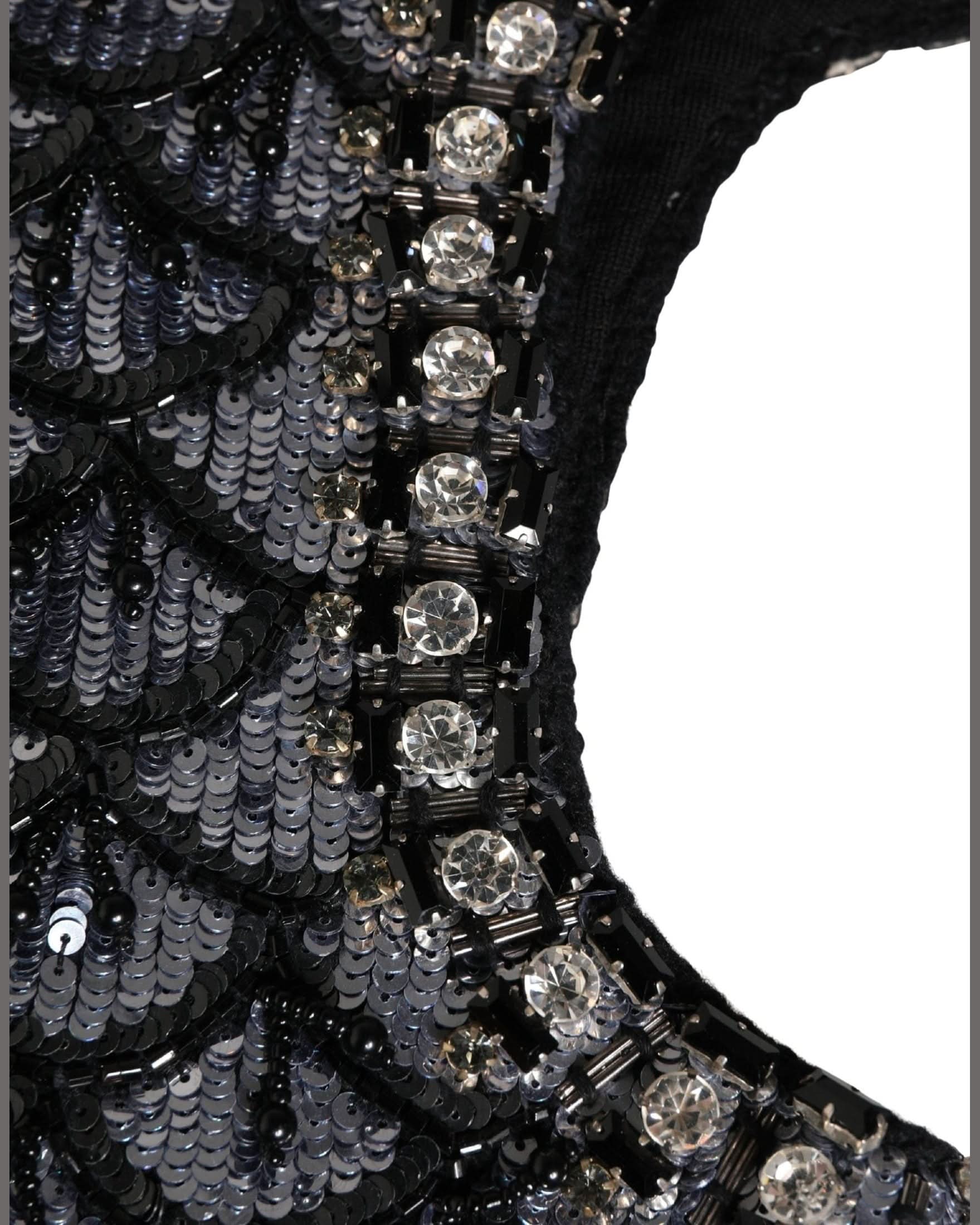 Dolce & Gabbana Black Wool Crystal Embellished Balaclava Hat
