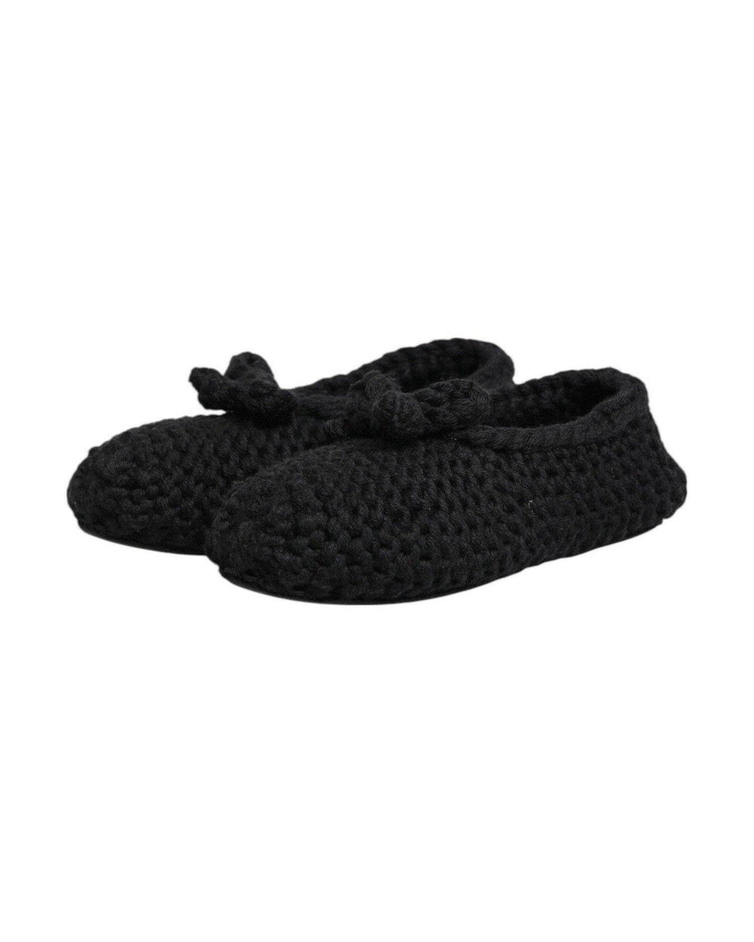 Dolce & Gabbana Black Wool Knit Slip On Ballerina Flats Shoes Shoes