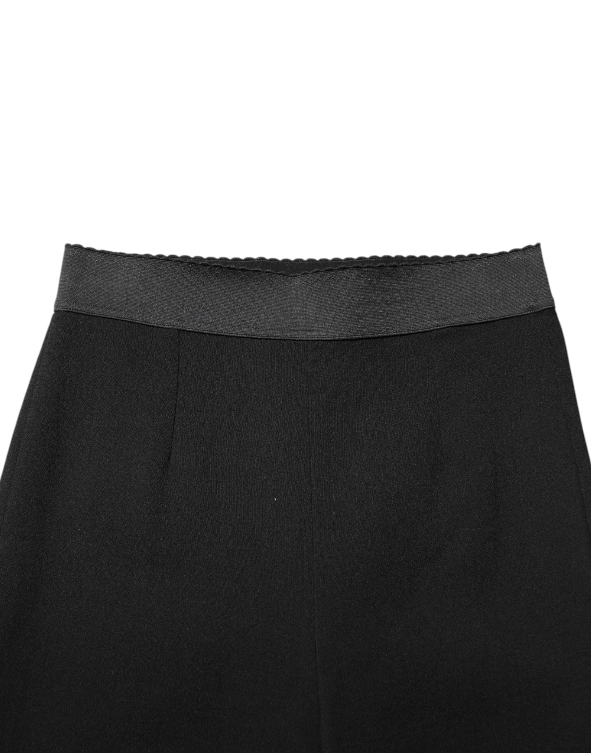 Dolce & Gabbana Black Wool Leggings Stretch Pant Glam Steals