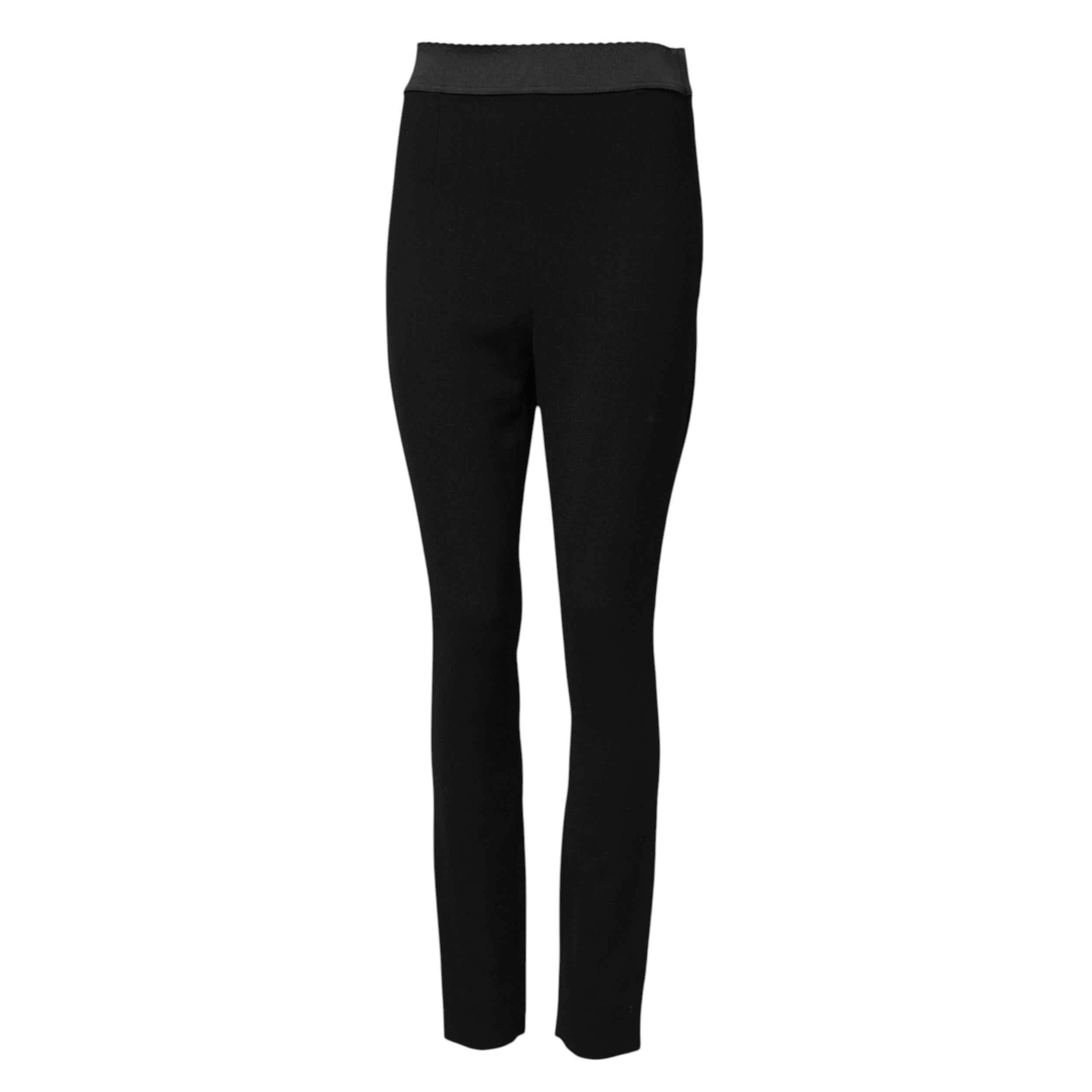 Dolce & Gabbana Black Wool Leggings Stretch Pant Glam Steals