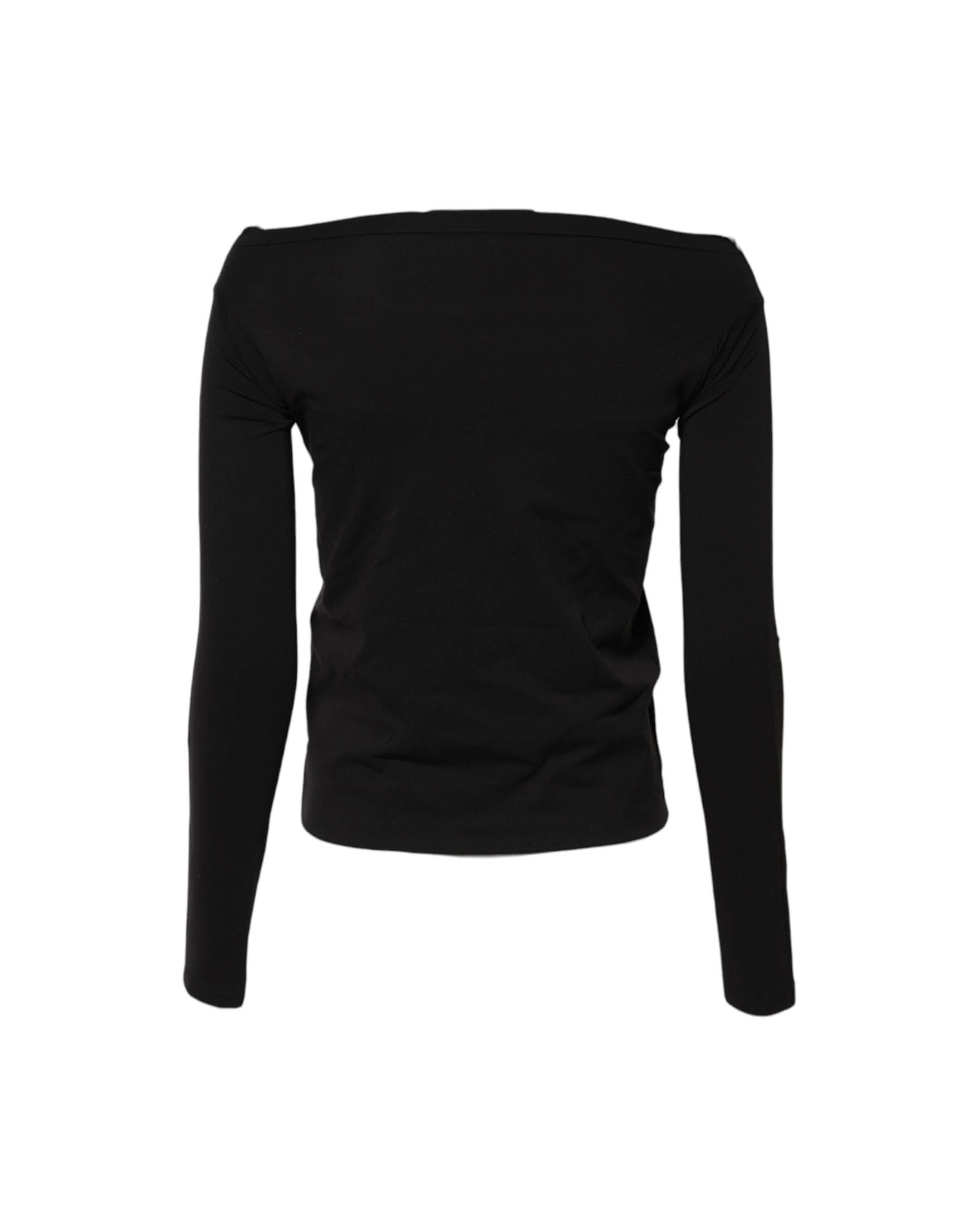 Dolce & Gabbana Black Wool Shrug Crew Neck Pullover Sweater Sweaters