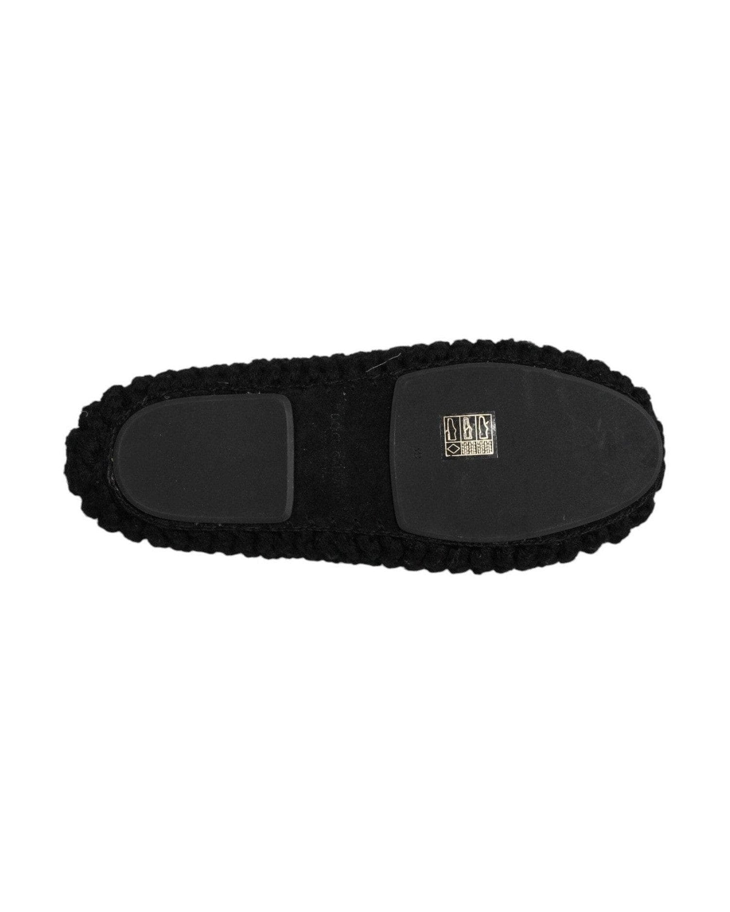 Dolce & Gabbana Black Wool Slip On Flats Ballerina Shoes Glam Steals