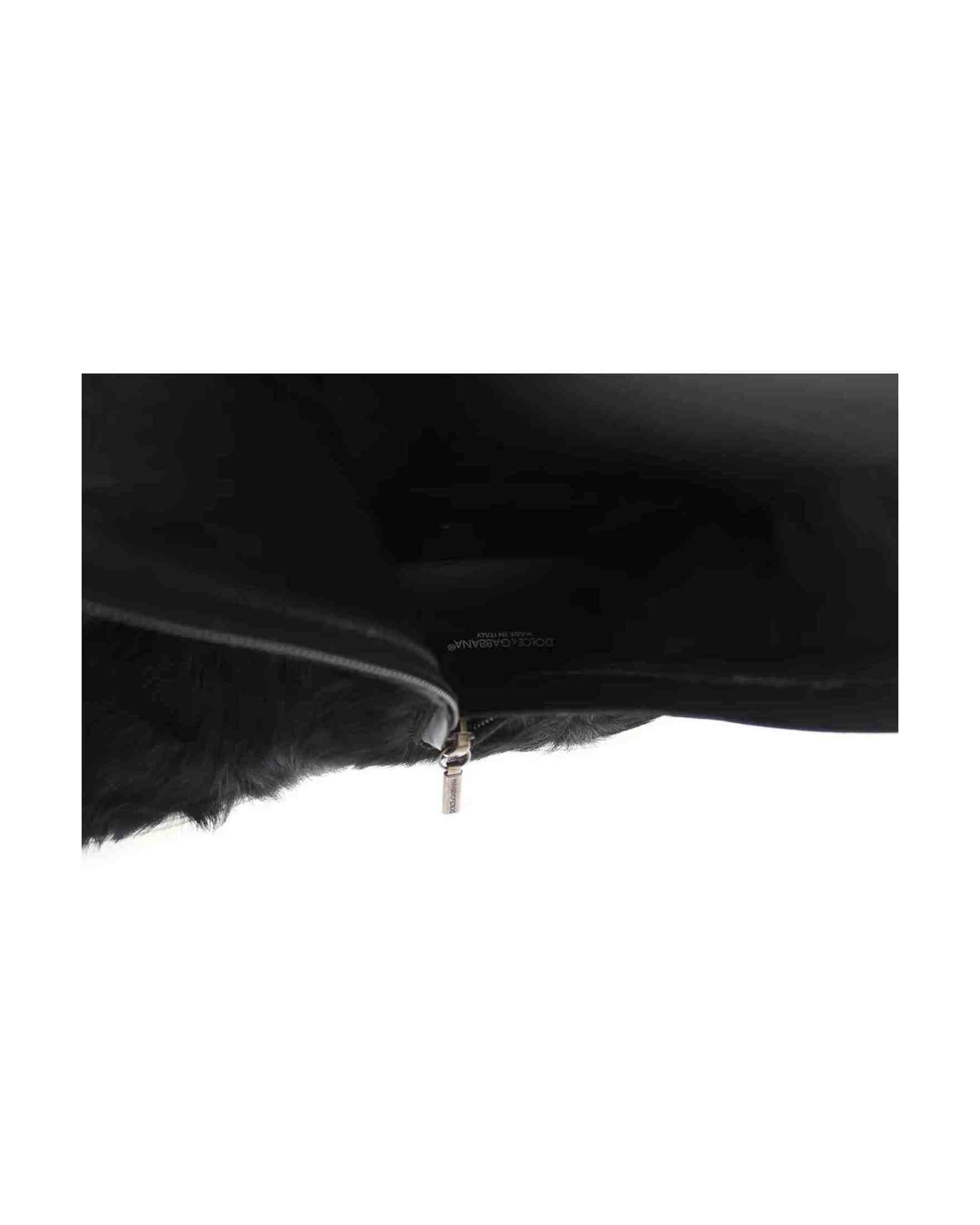 Dolce & Gabbana Black Xiangao Lamb Fur Leather Boots Shoes Glam Steals