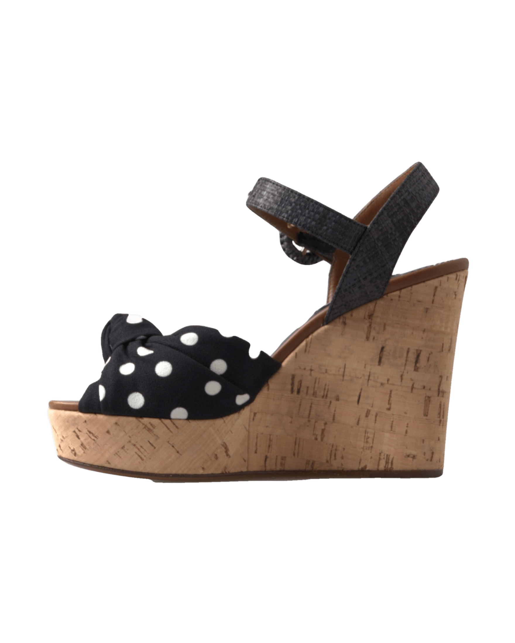Dolce & Gabbana Black And Wedges Polka Dotted Ankle Strap Shoes Sandals Sandals