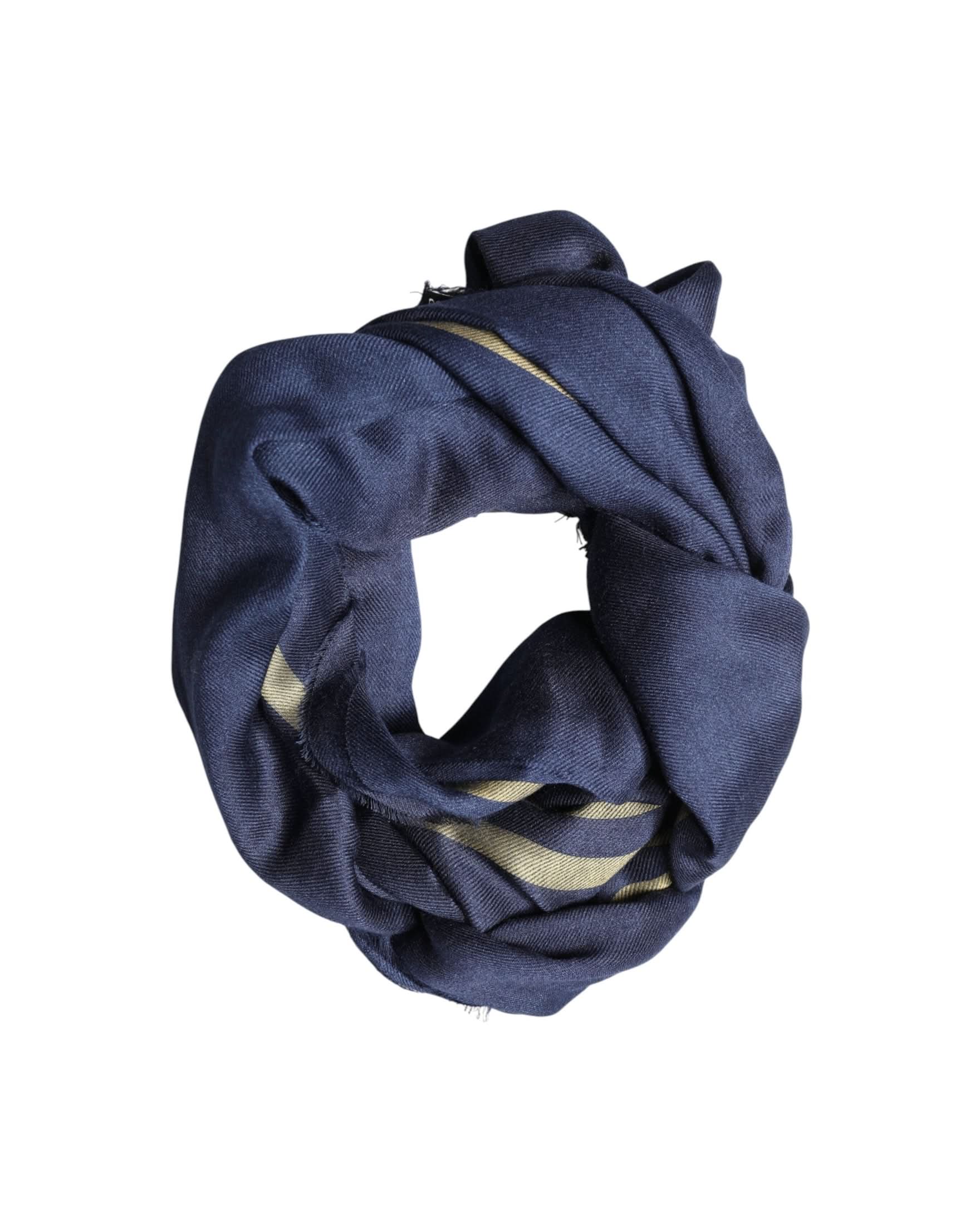 Dolce & Gabbana Blue Cashmere Neck Wrap Shawl Fringes Scarf Scarves & Shawls