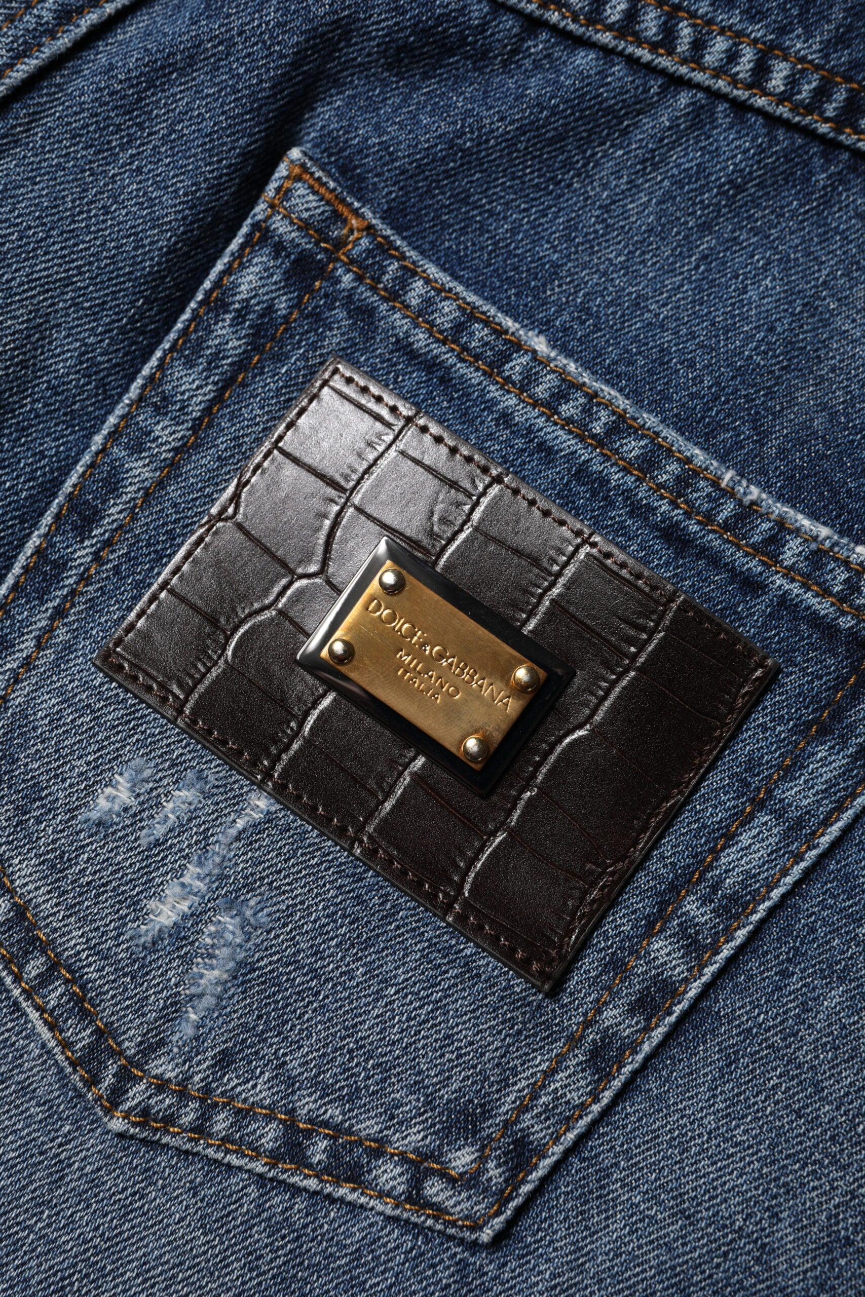 Dolce & Gabbana Blue Cotton Tattered Denim Bermuda Shorts Glam Steals