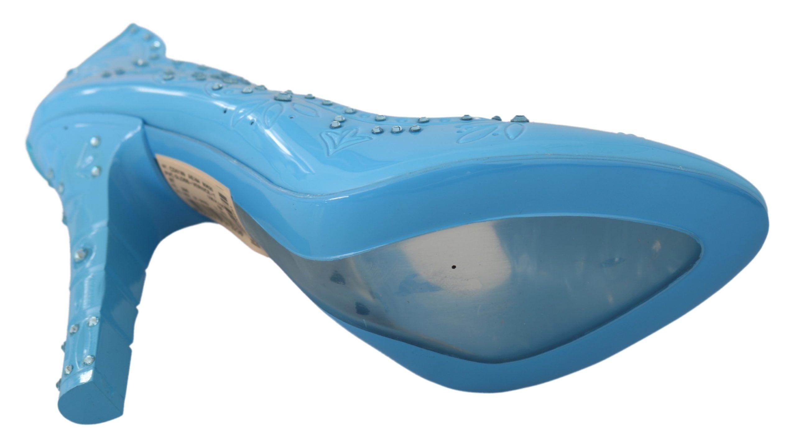 Dolce & Gabbana Blue Crystal Floral Cinderella Heels Glam Steals