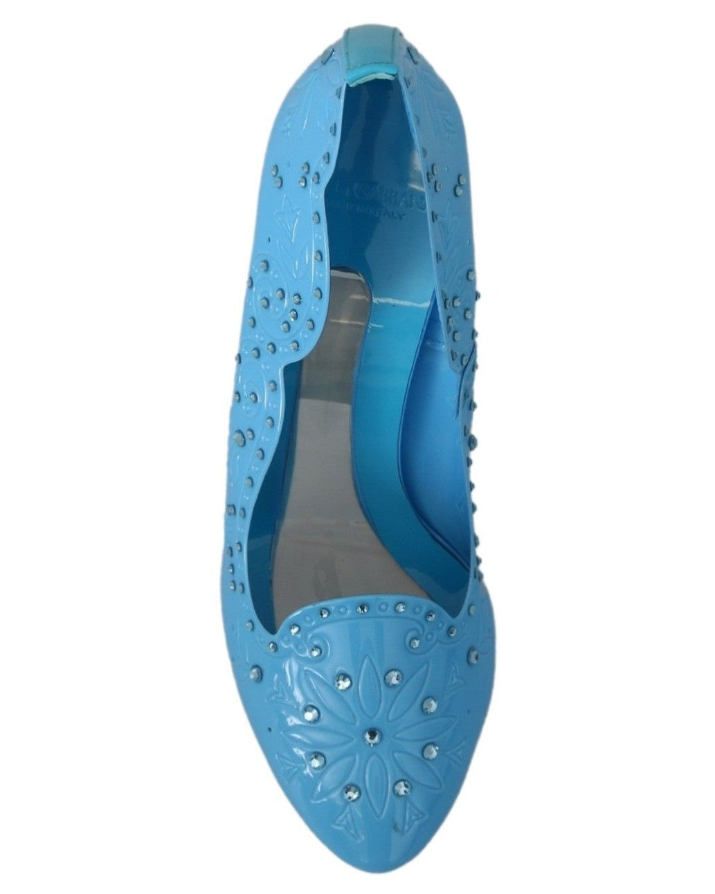 Dolce & Gabbana Blue Crystal Floral Cinderella Heels Heels