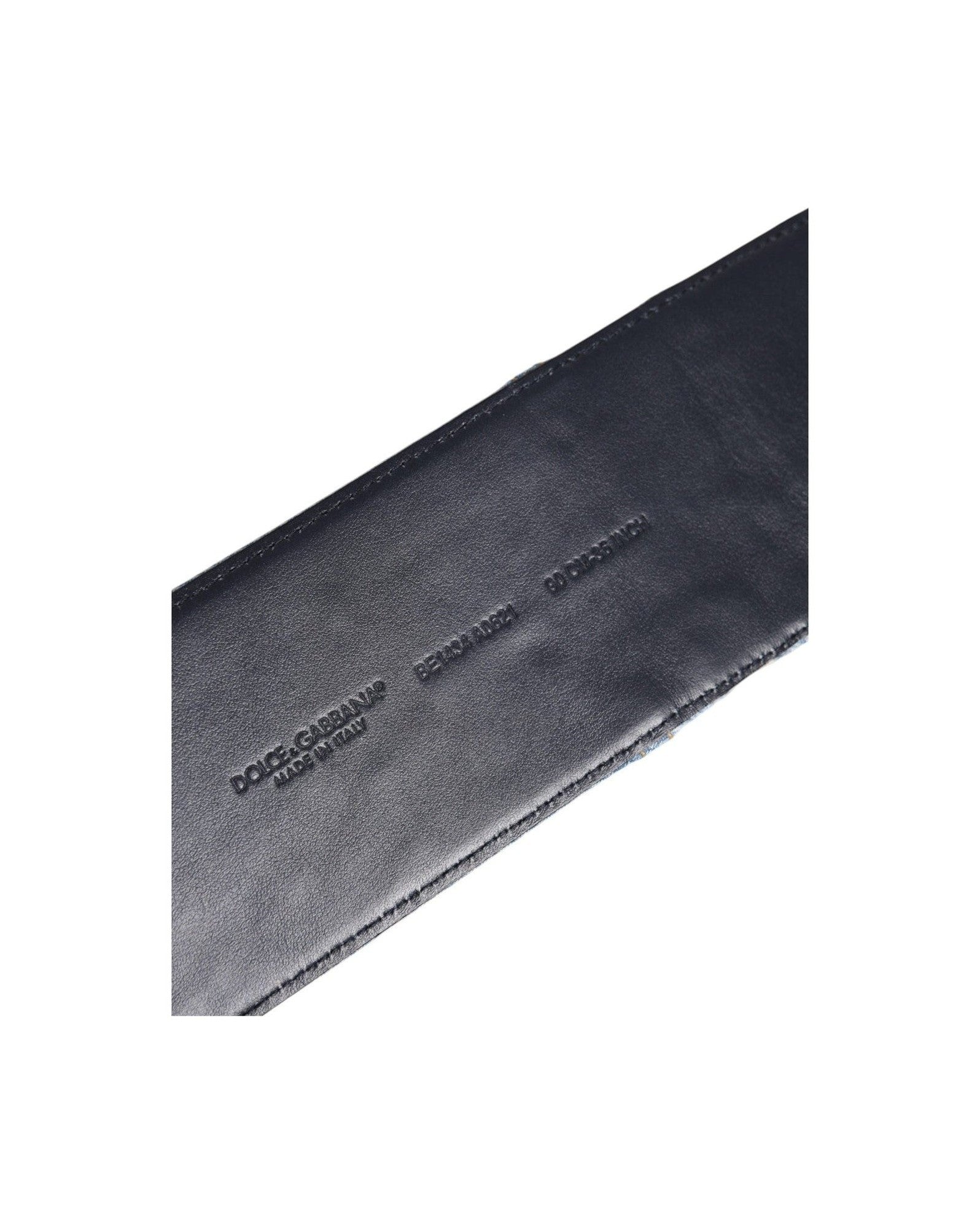 Dolce & Gabbana Blue Denim Two Tone Gold Metal Buckle Belt Glam Steals