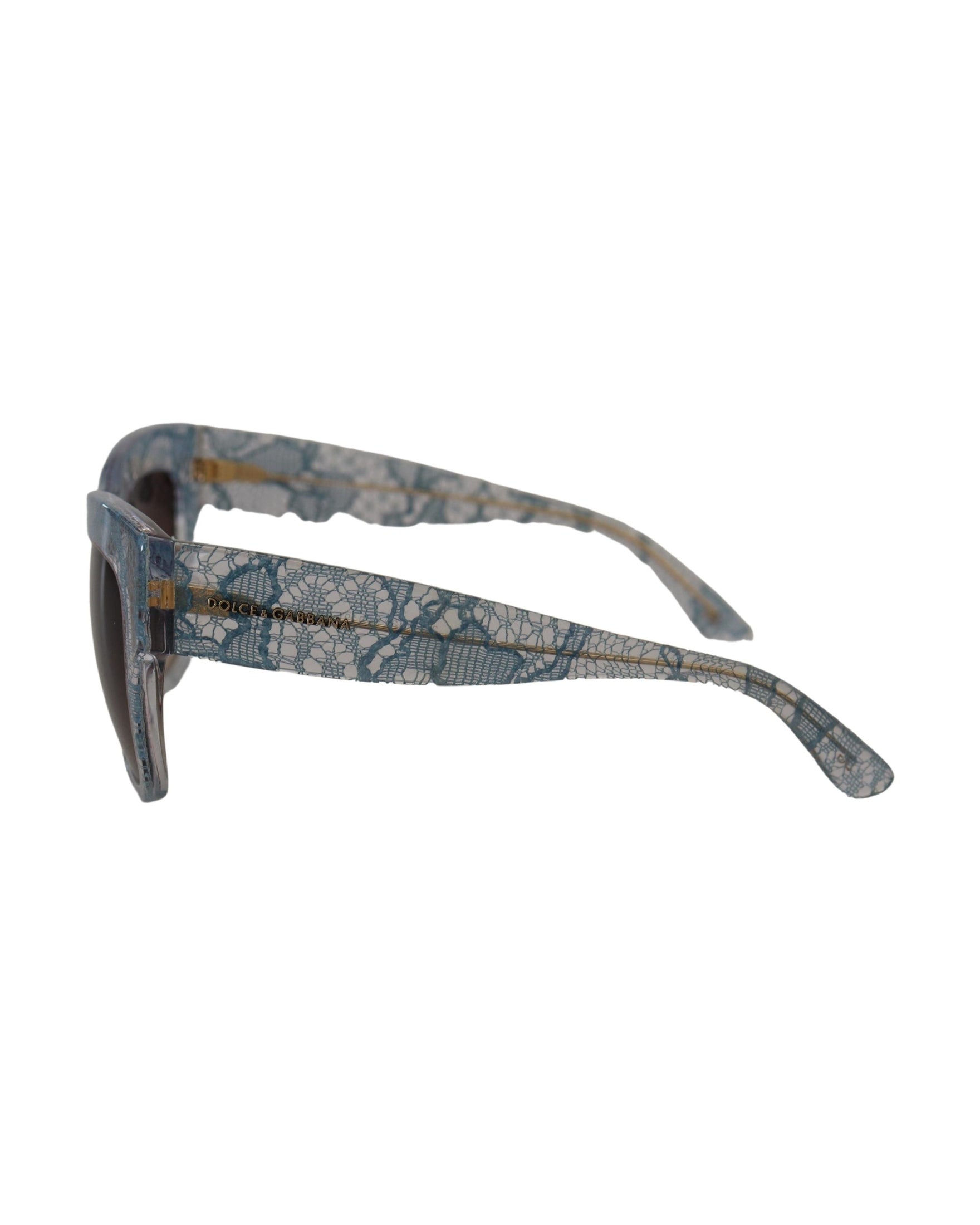 Dolce & Gabbana Blue Lace Acetate Rectangle Sunglasses Glam Steals