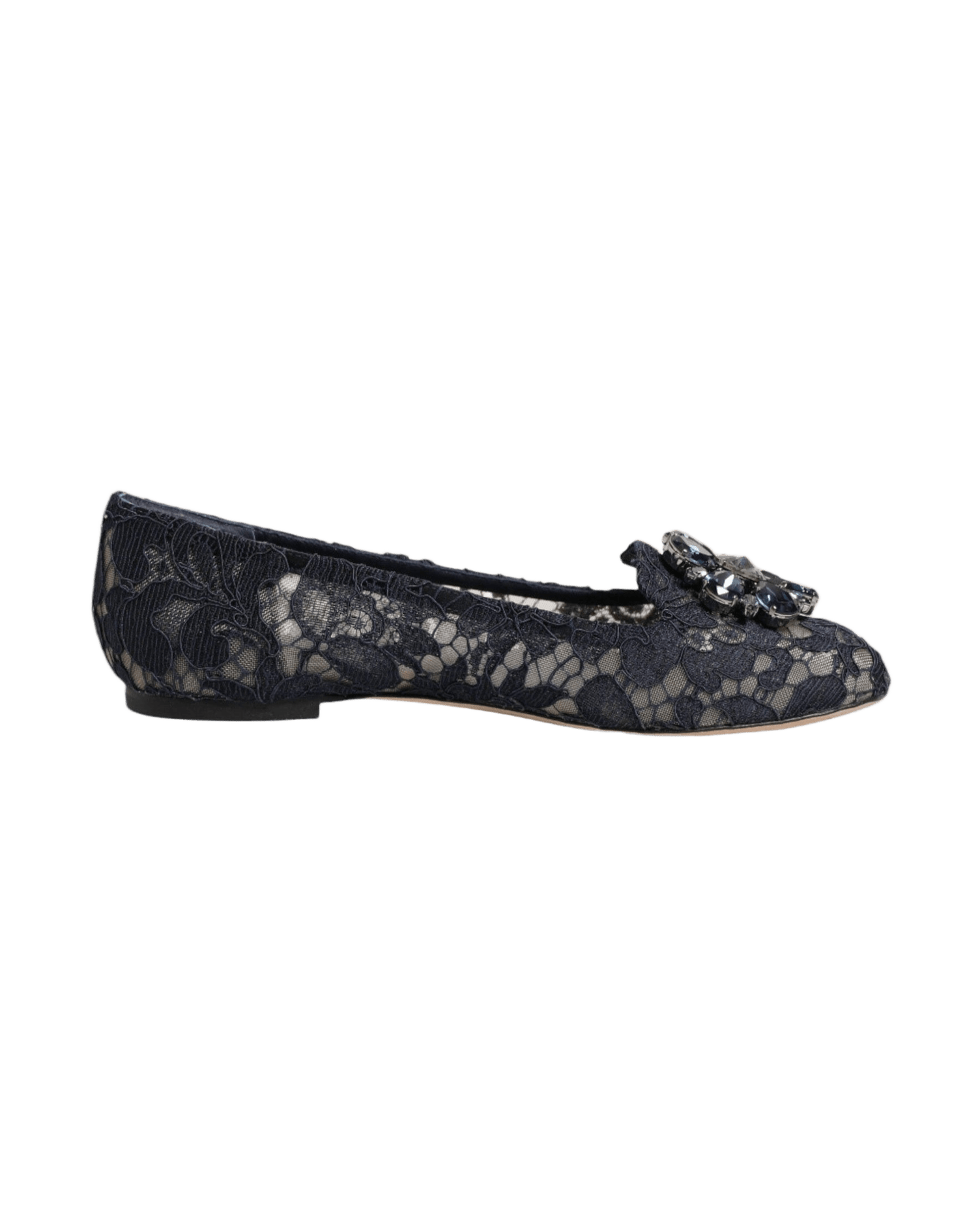 Dolce & Gabbana Blue Lace Taormina Crystals Flats Shoes Glam Steals