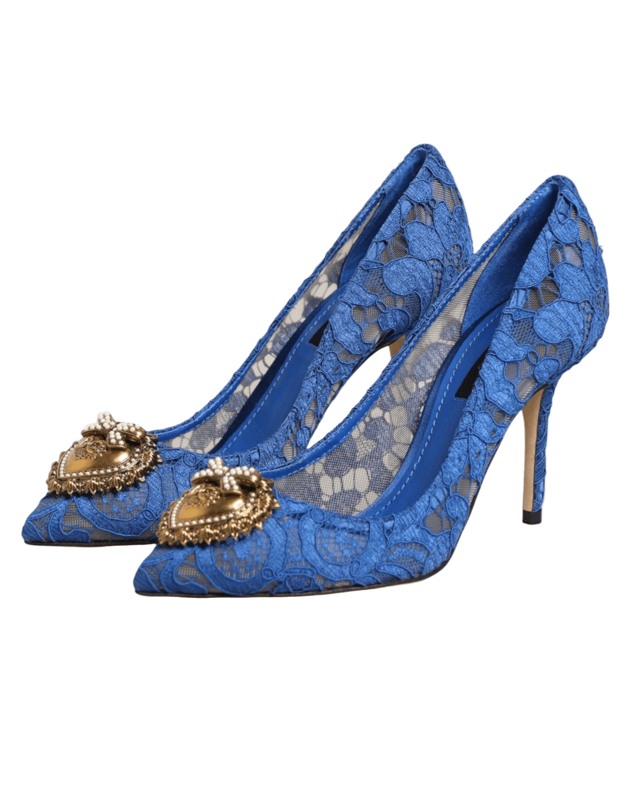 Dolce & Gabbana Blue Lace Taormina Devotion Pumps Shoes Glam Steals
