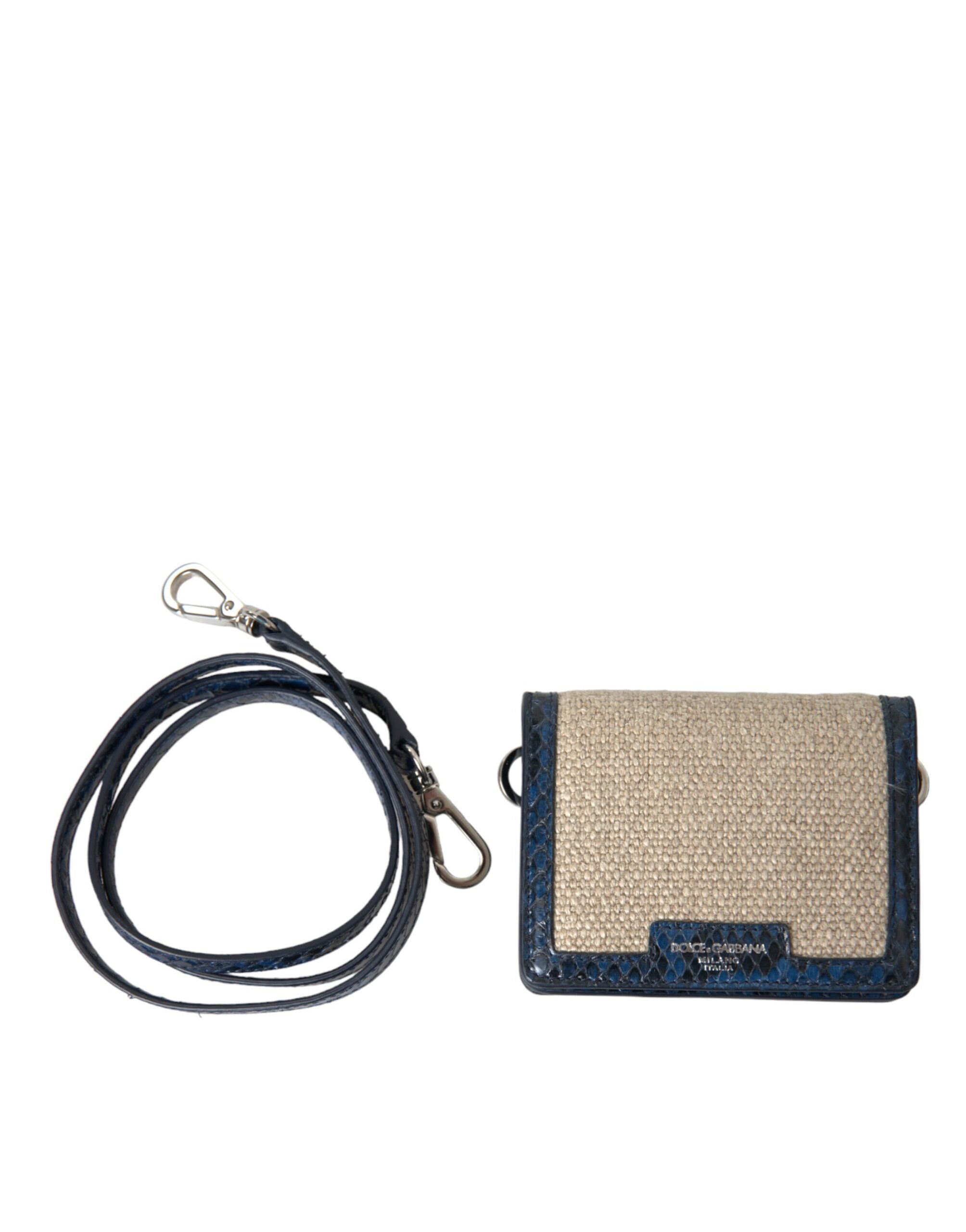 Dolce & Gabbana Blue Leather Beige Raffia Trim Mini Shoulder Purse Crossbody Bag Glam Steals