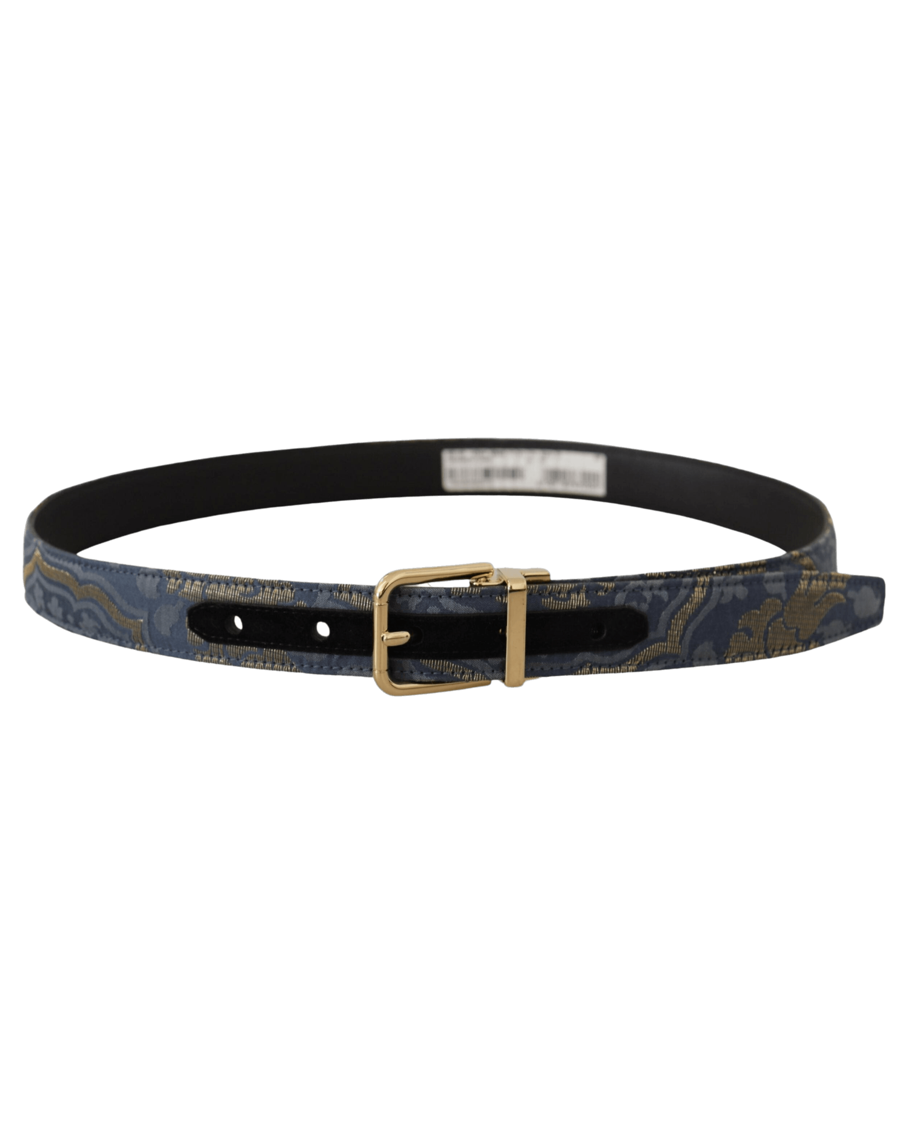 Dolce & Blue Gabbana Jacquard Tone Logo Metal Buckle Belt Glam Steals