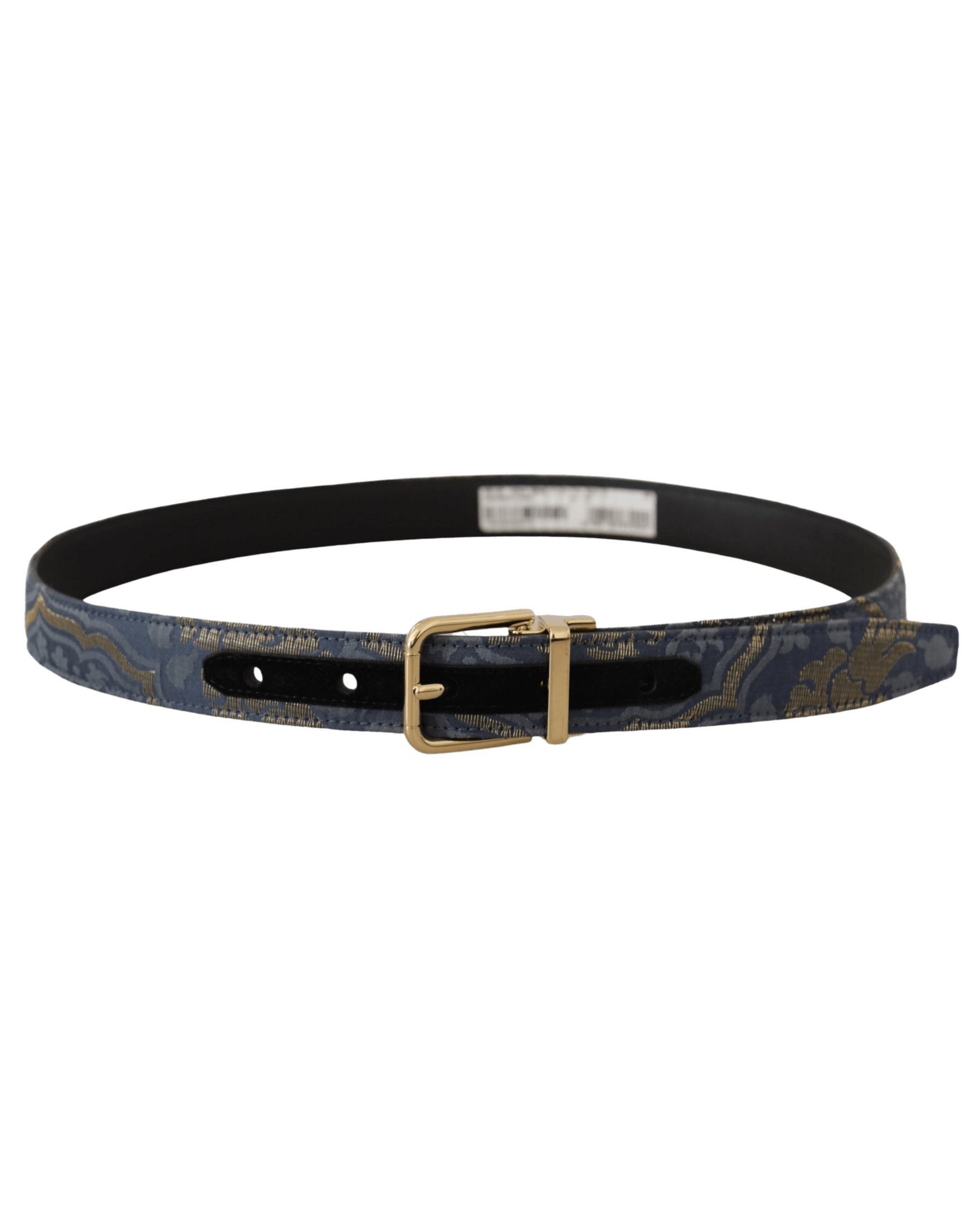 Dolce & Gabbana Blue Jacquard Tone Logo Metal Buckle Belt Belts