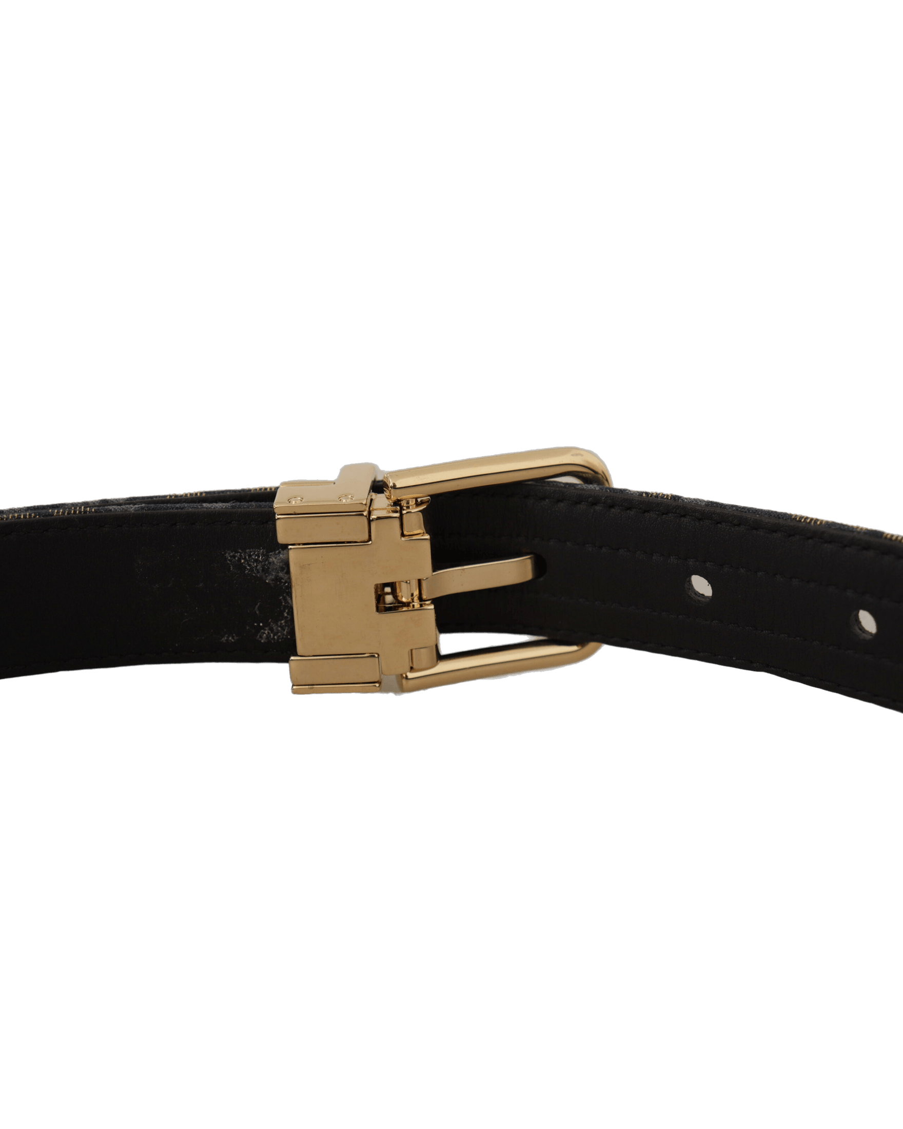 Dolce & Gabbana Blue Jacquard Tone Logo Metal Buckle Belt Belts