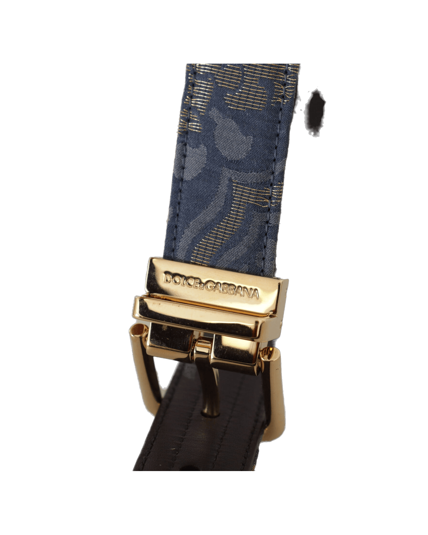 Dolce & Blue Gabbana Jacquard Tone Logo Metal Buckle Belt Glam Steals