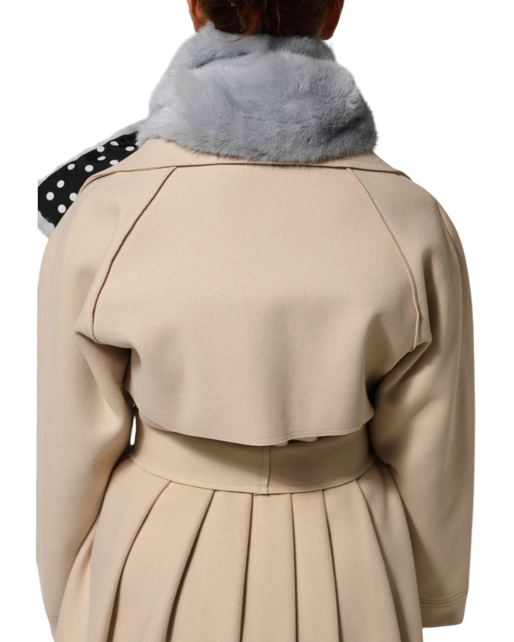 Dolce & Gabbana Blue Powder Mink Fur Neck Warmer Scarf