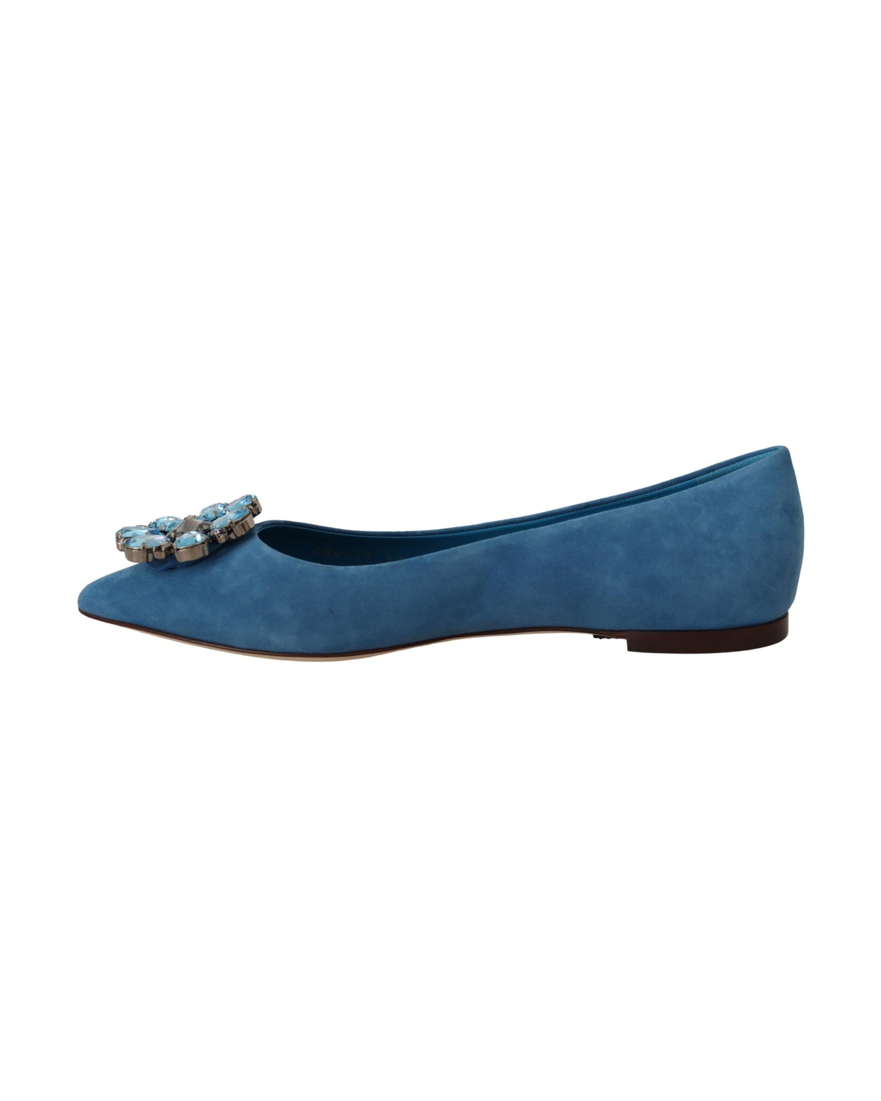 Dolce & Gabbana Blue Suede Crystals Loafers Flats Shoes Glam Steals