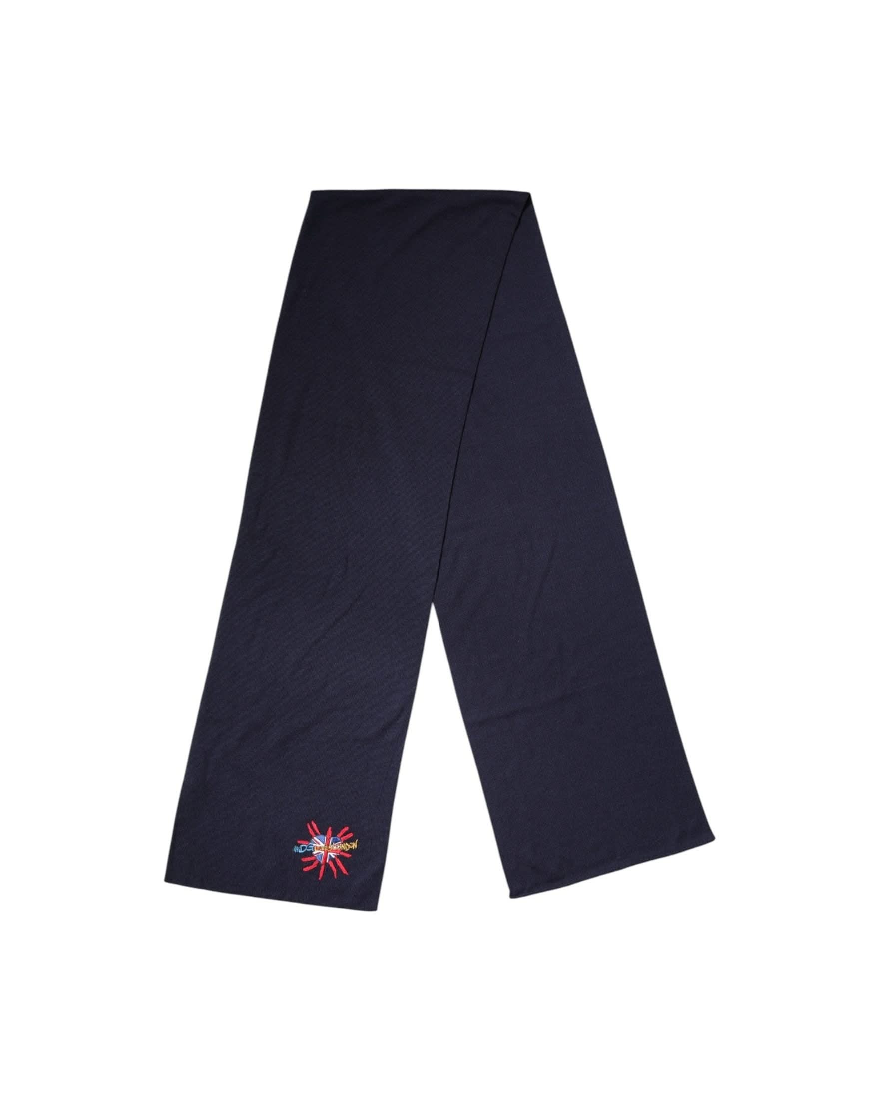 Dolce & Gabbana Blue Wool Dg Loves London Neck Wrap Scarf Scarves & Shawls