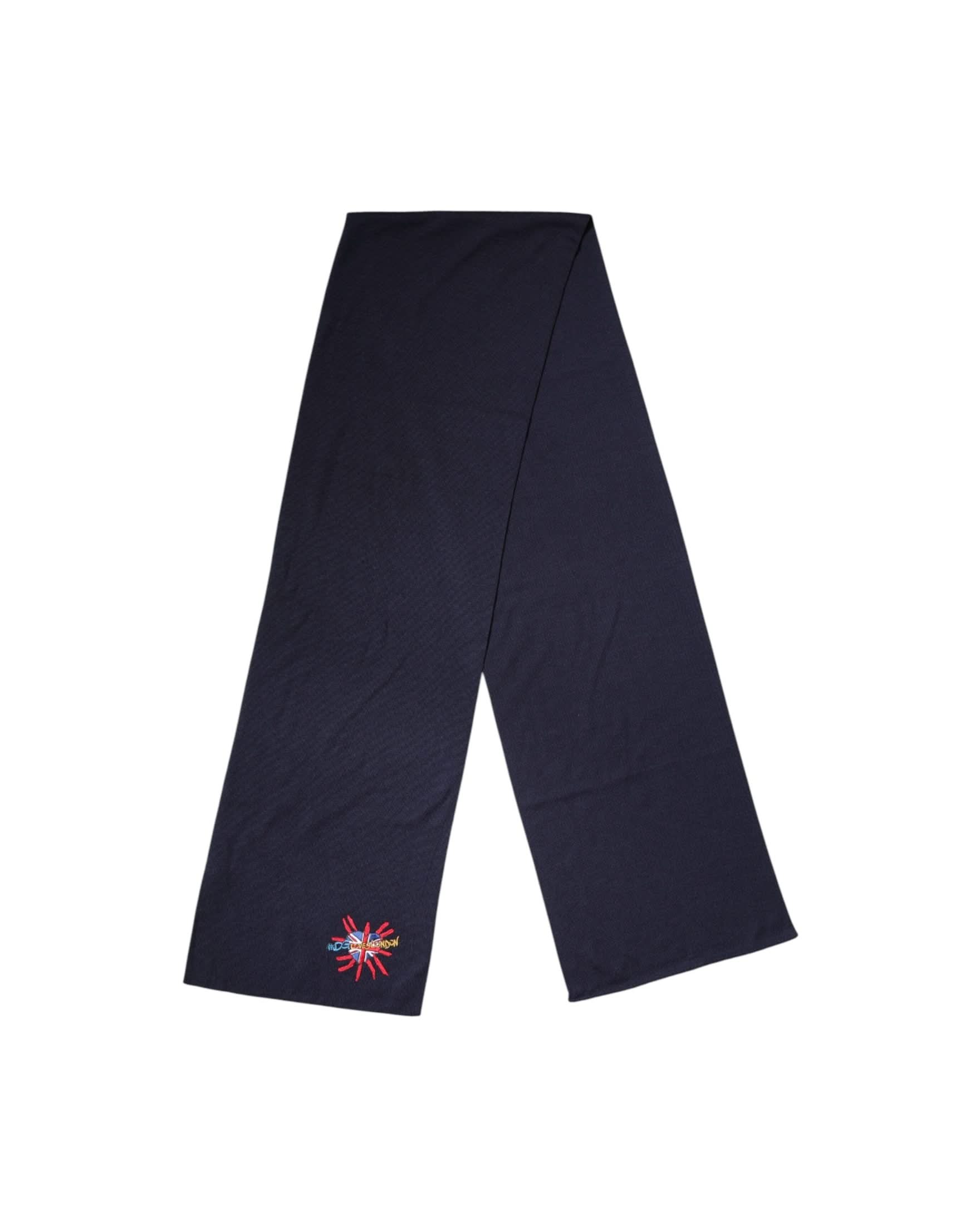 Dolce & Gabbana Blue Wool Dg Loves London Neck Wrap Scarf Scarves & Shawls