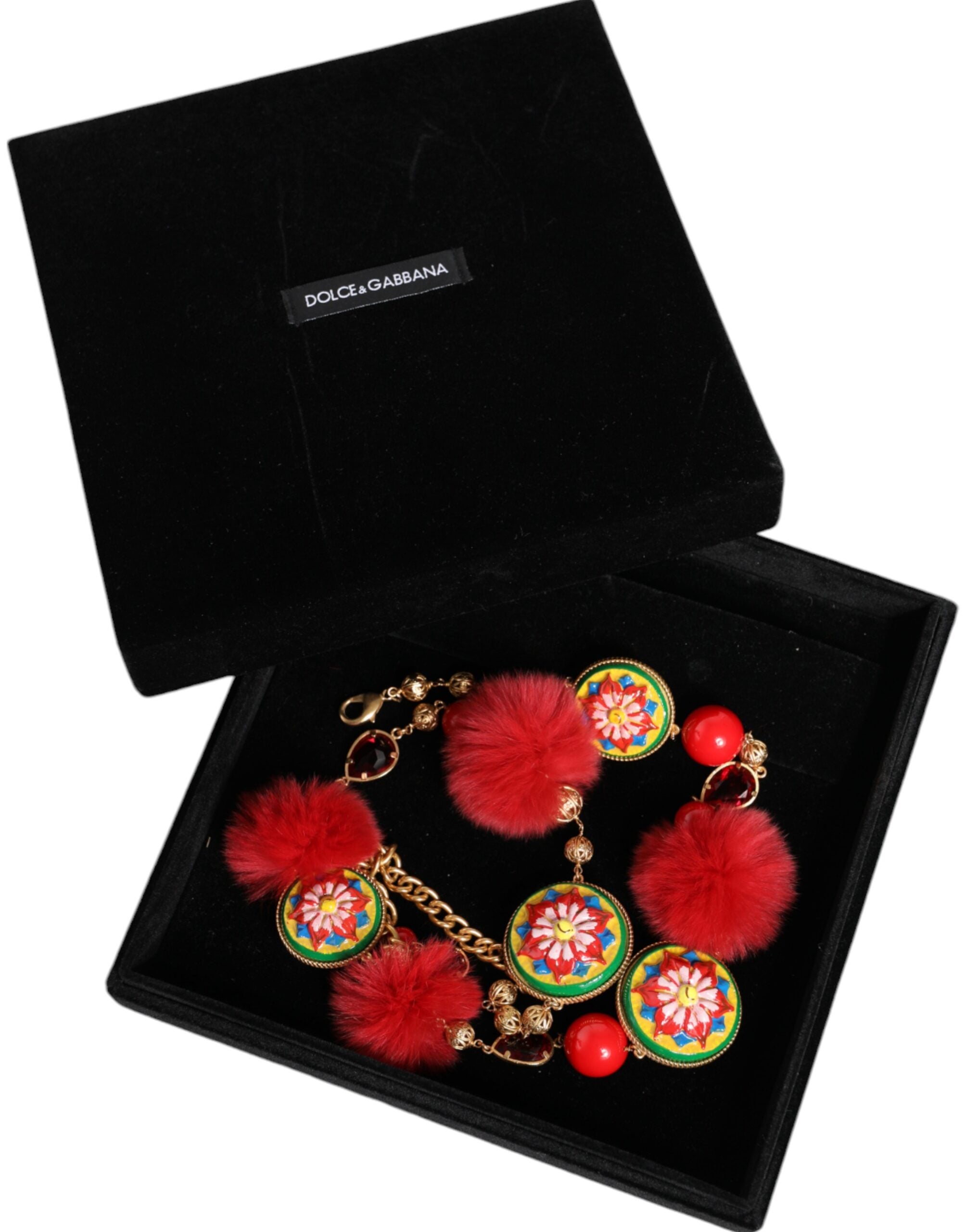 Dolce & Gabbana Brass Fur Crystal Waist Torero Gold Red Belt Glam Steals