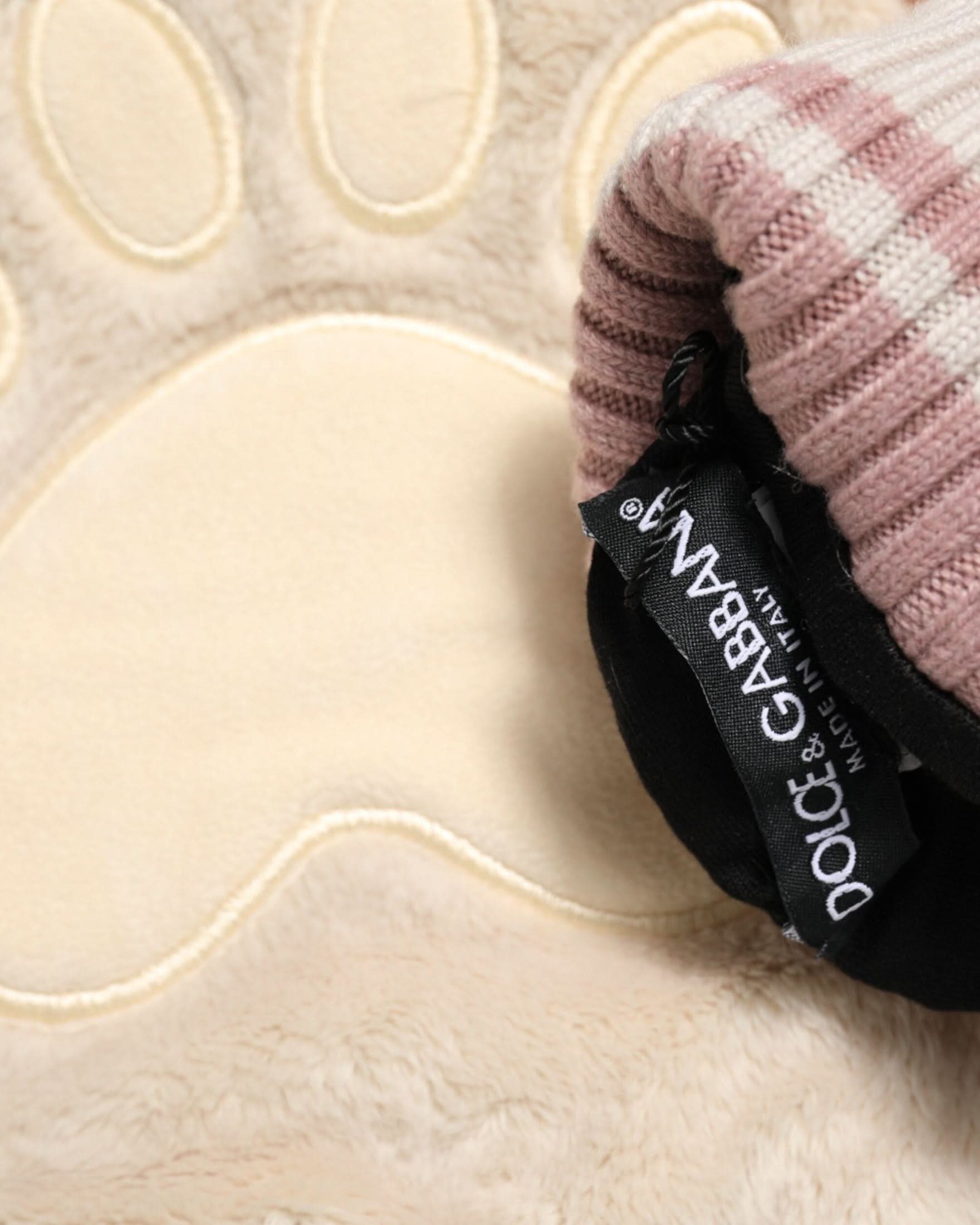 Dolce & Gabbana Brown Acrylic Knitted Fur Wrist Mitten Gloves Gloves & Mittens