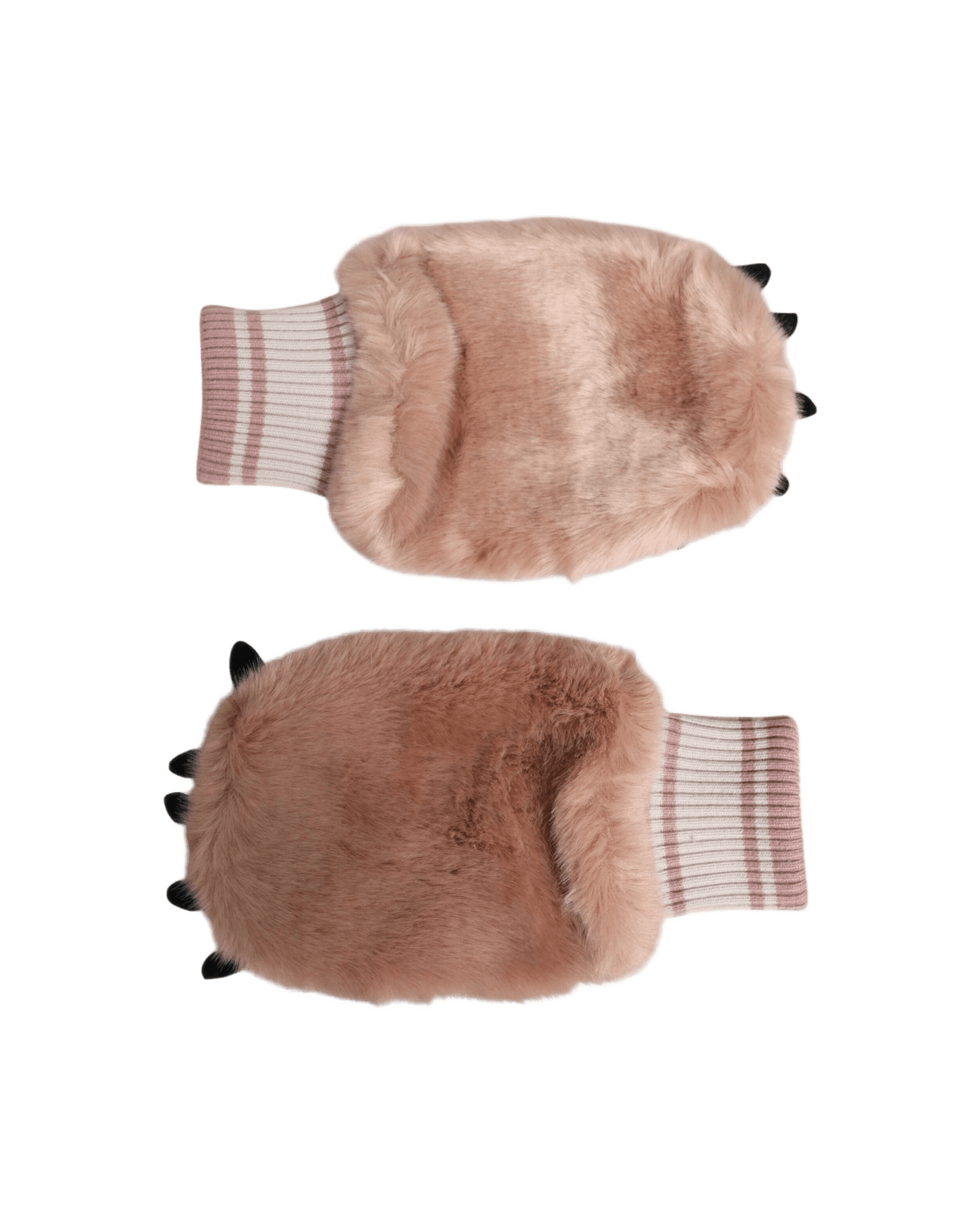 Dolce & Gabbana Brown Acrylic Knitted Fur Wrist Mitten Gloves Gloves & Mittens