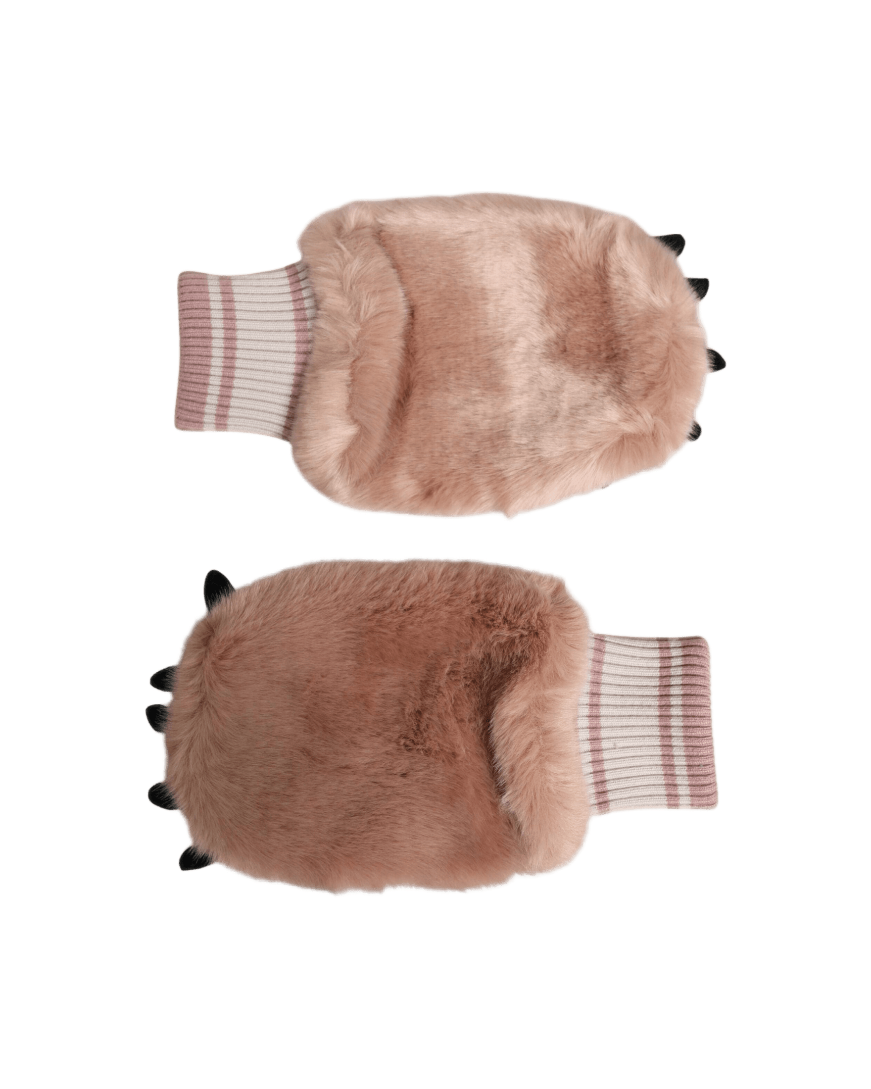 Dolce & Gabbana Brown Acrylic Knitted Fur Wrist Mitten Gloves Glam Steals